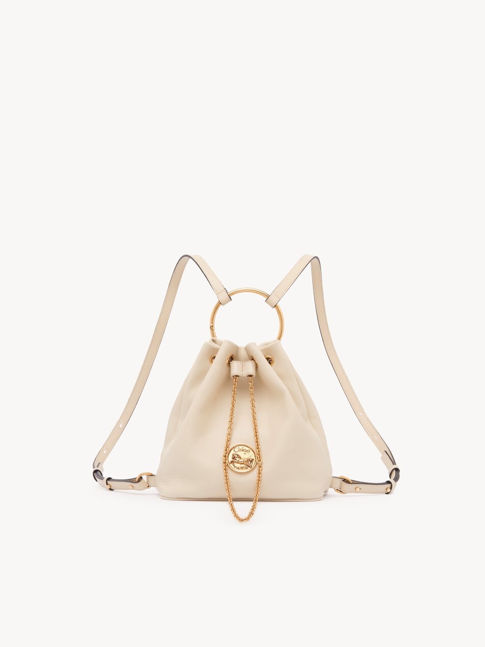 CHLOE Small Bracelet backpack in grained leather Vegetal Beige