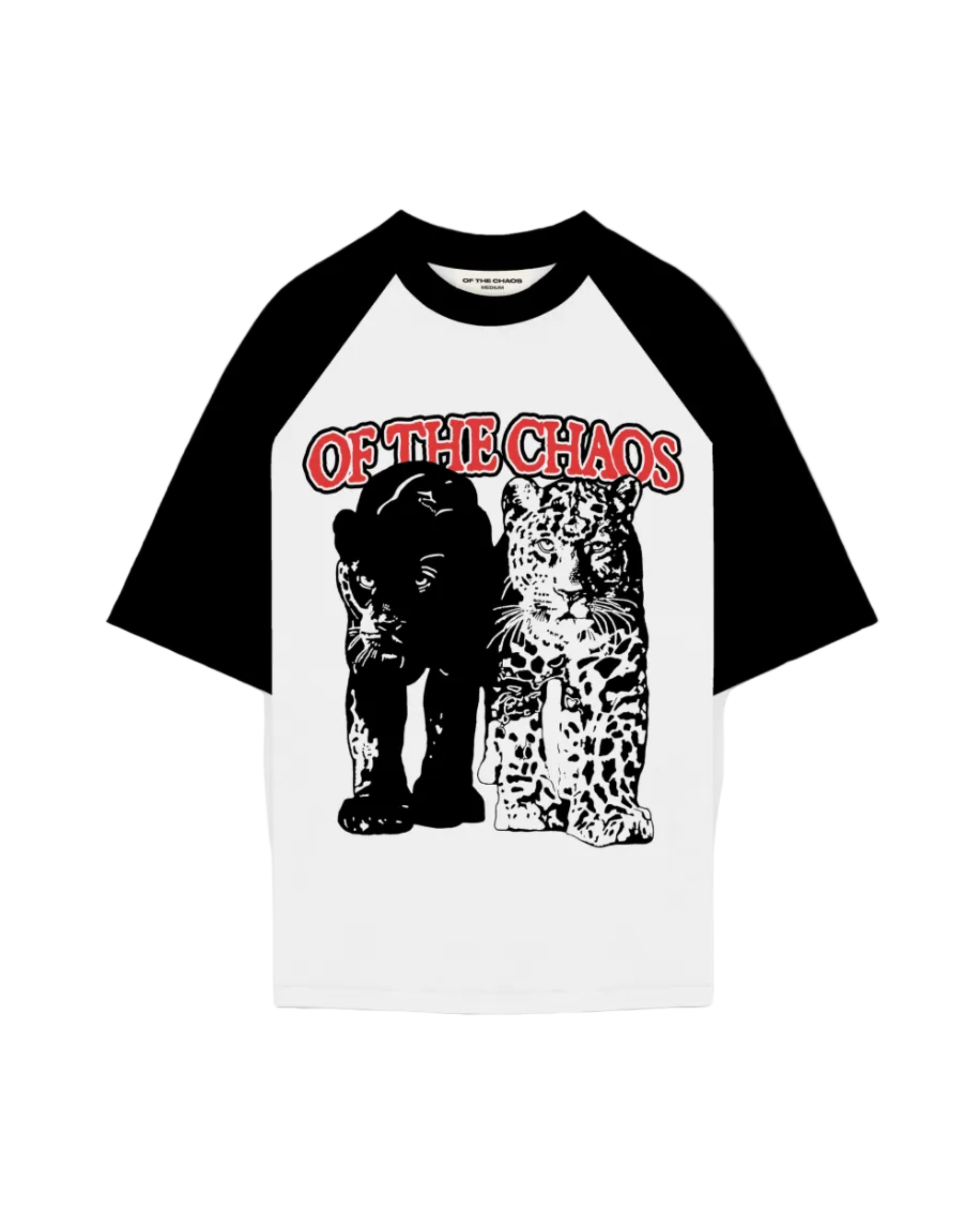 ON THE PROWL RAGLAN T-SHIRT - WHITE/BLACK
