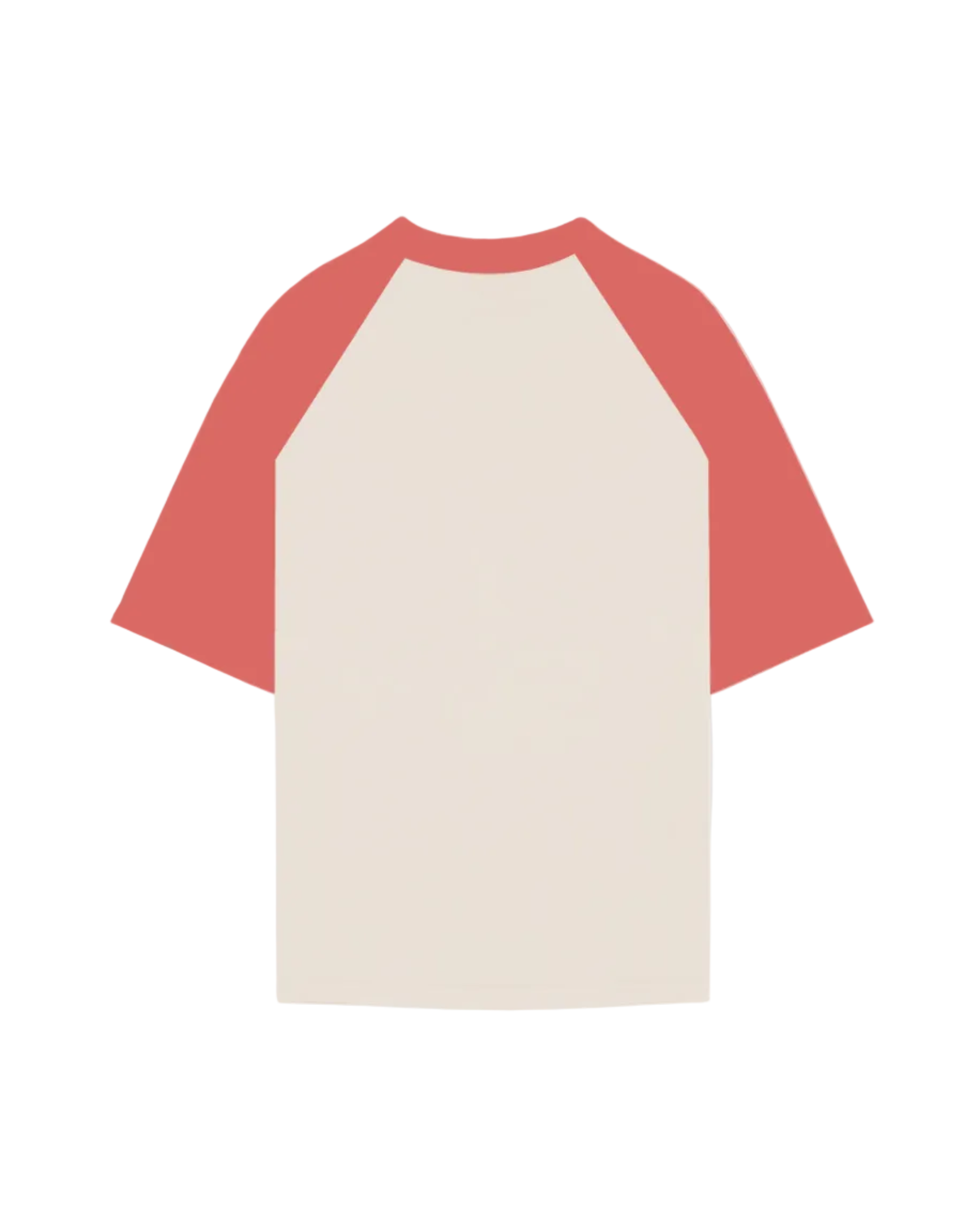 SKYLINE RAGLAN T-SHIRT - OFF-WHITE/CORAL