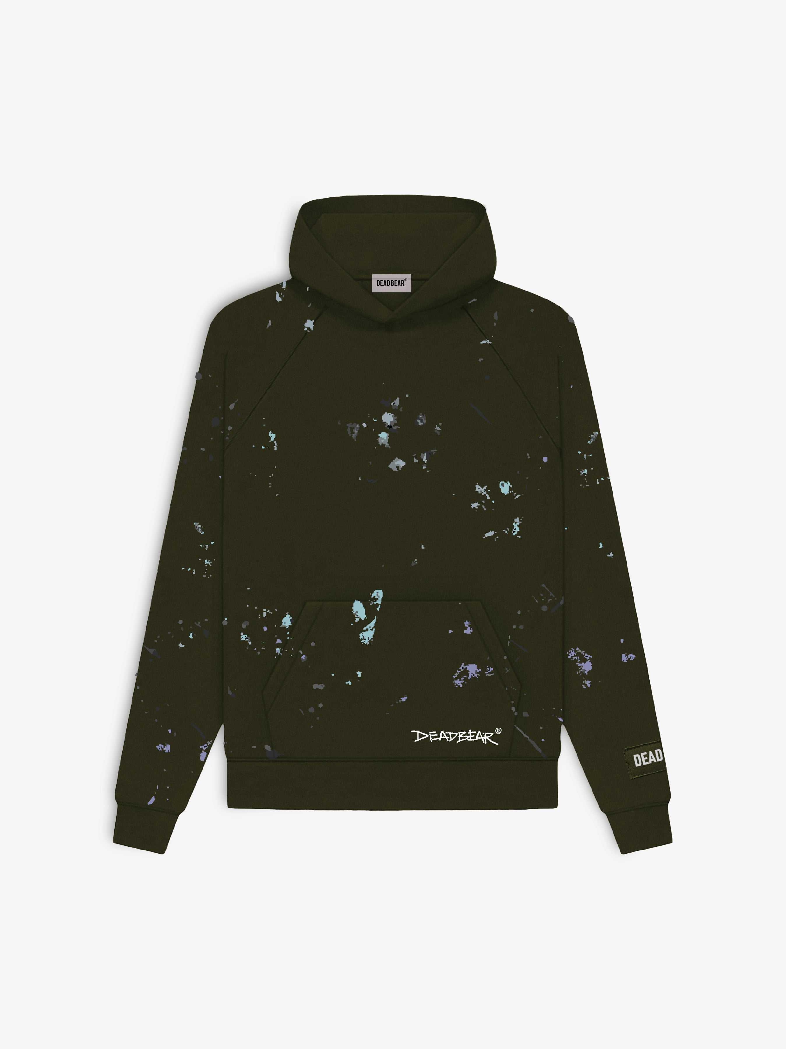 Grumpy Bear Hoodie Olive