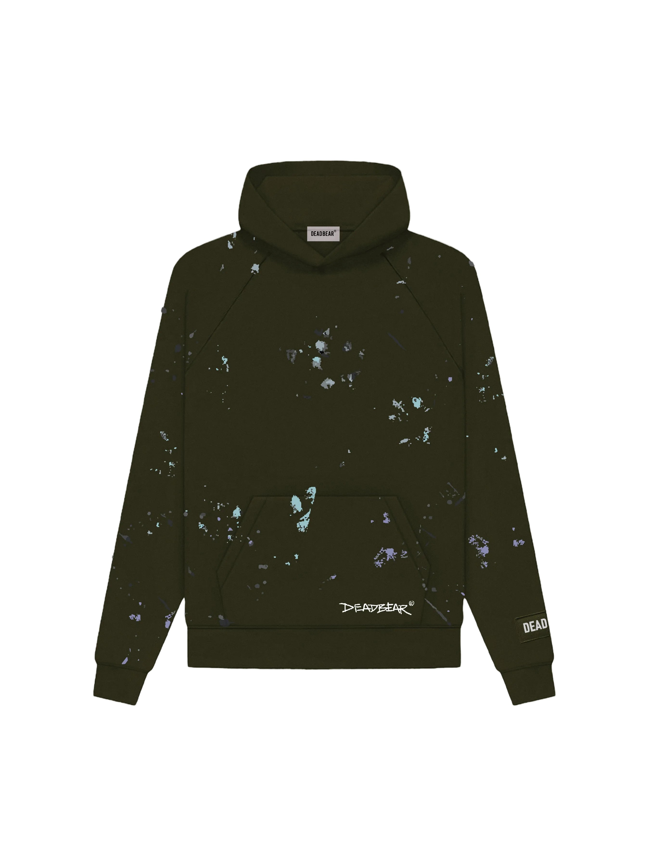 Grumpy Bear Hoodie Olive