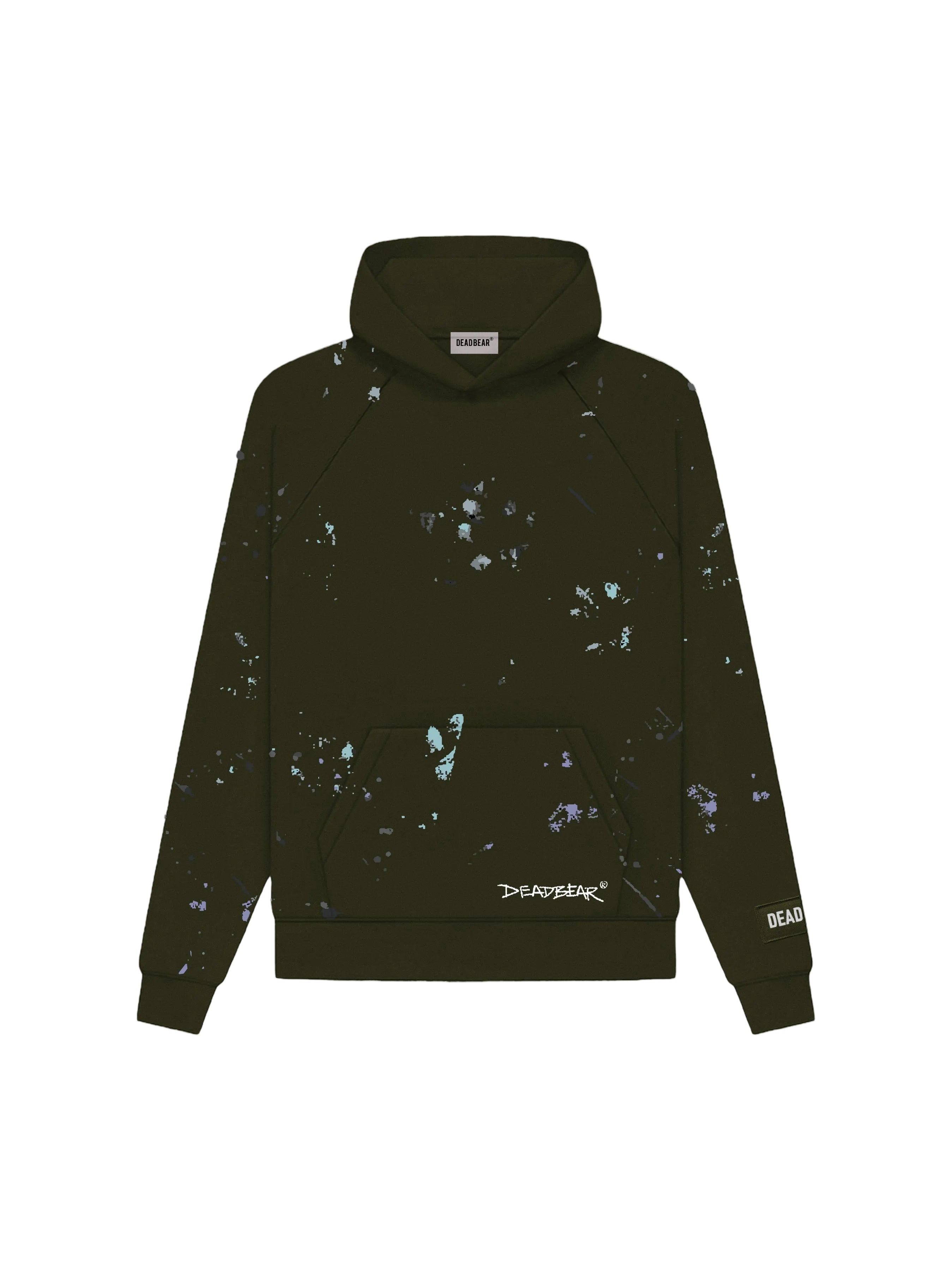 Grumpy Bear Hoodie Olive