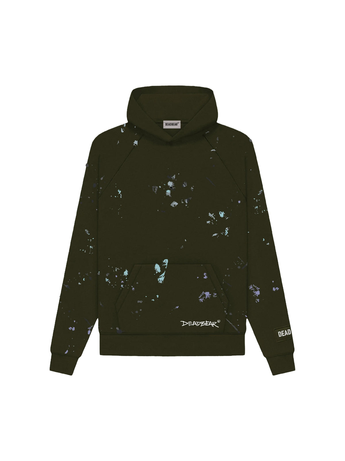 Grumpy Bear Hoodie Olive