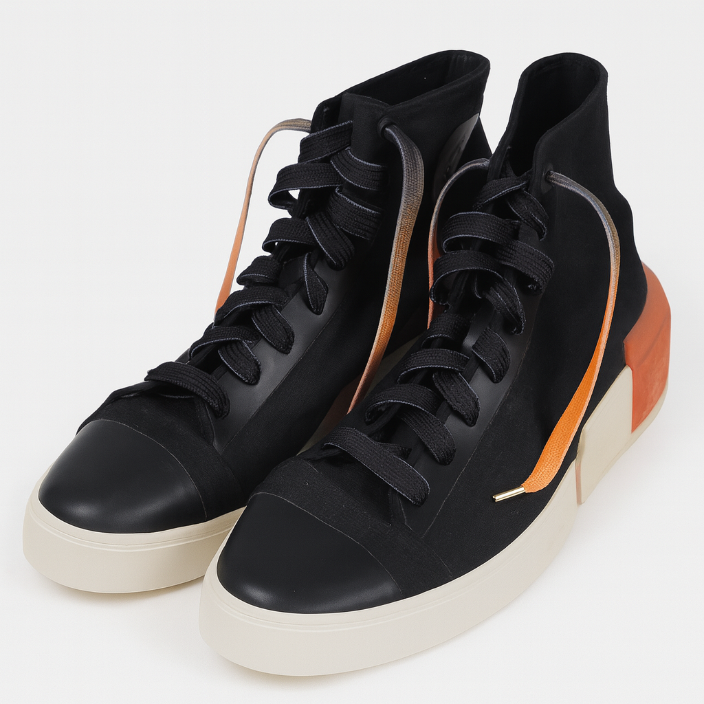 Firestarter Ombre Fade Gradient Shoelaces | Black-Orange | Premium Gradient Flat Sneaker Laces by KNOTTY