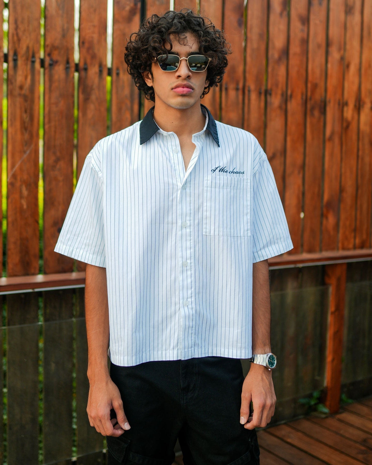 CROPPED STRIPE SHIRT