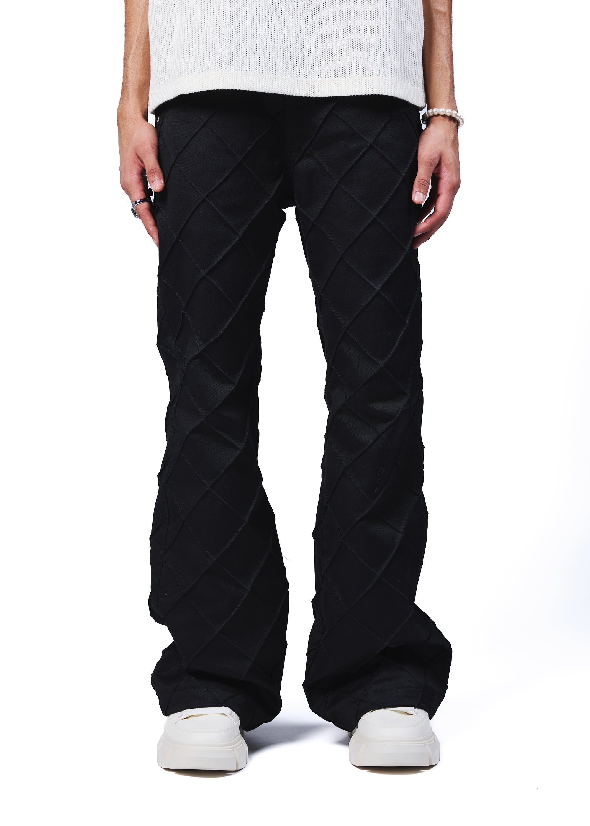 Pin tucks denim