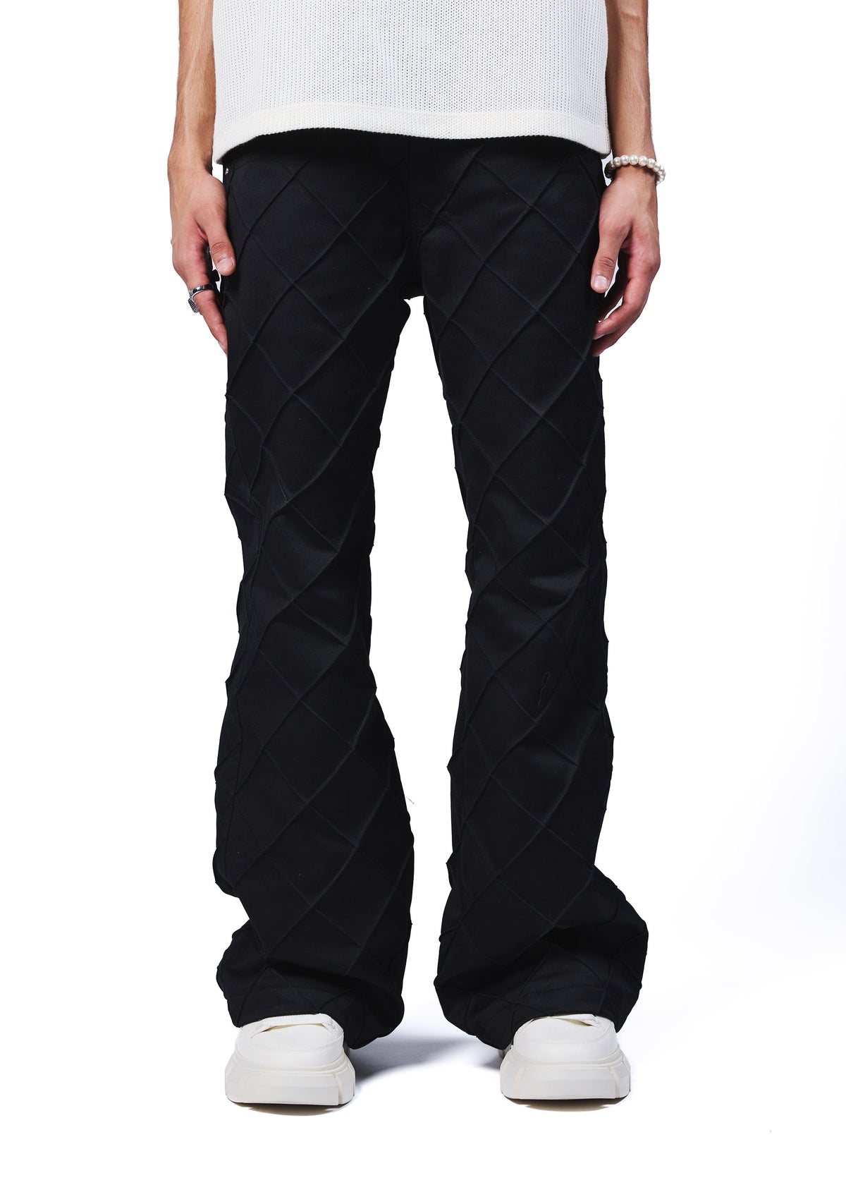 Pin tucks denim