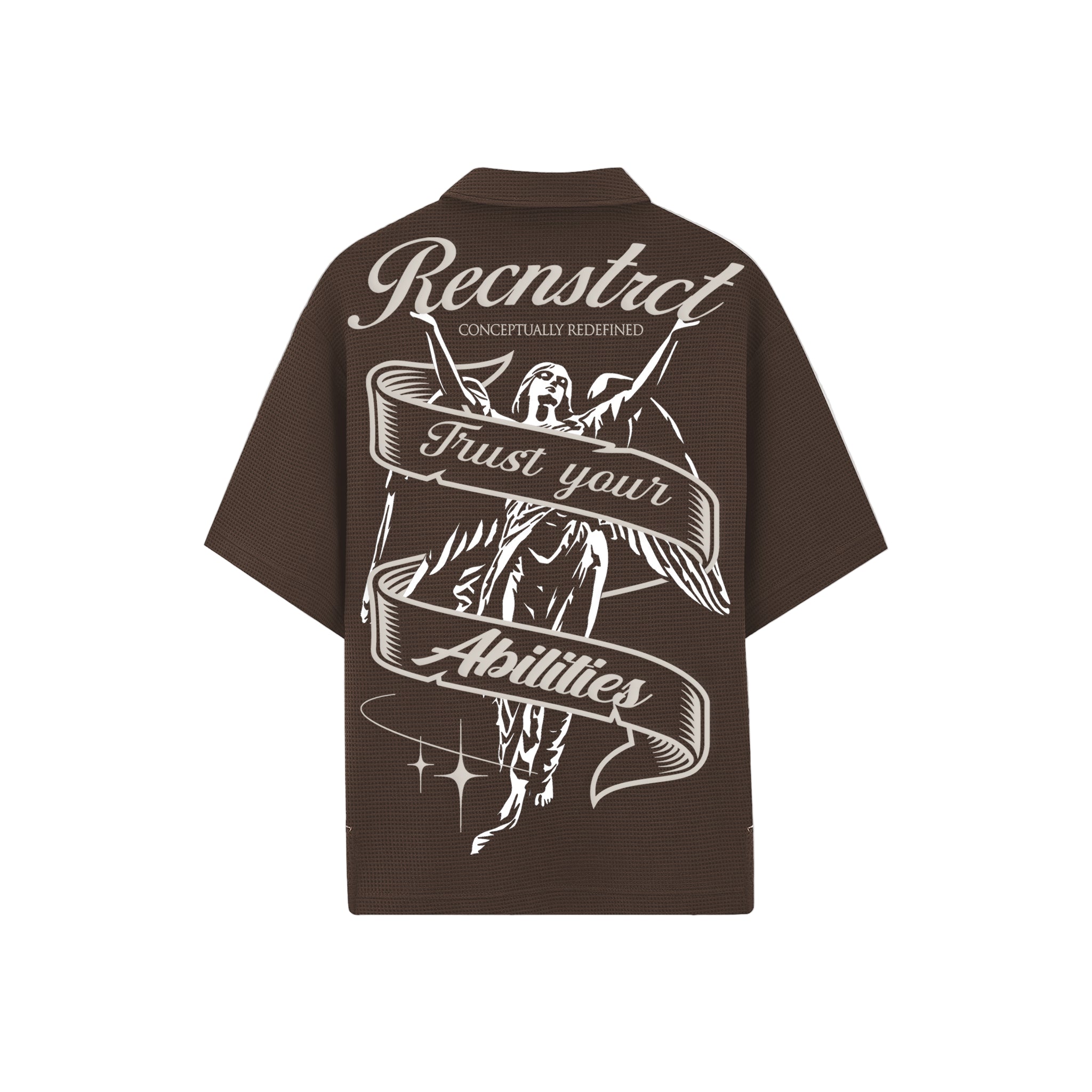 Waffle-Knit Textured shirt - Brown