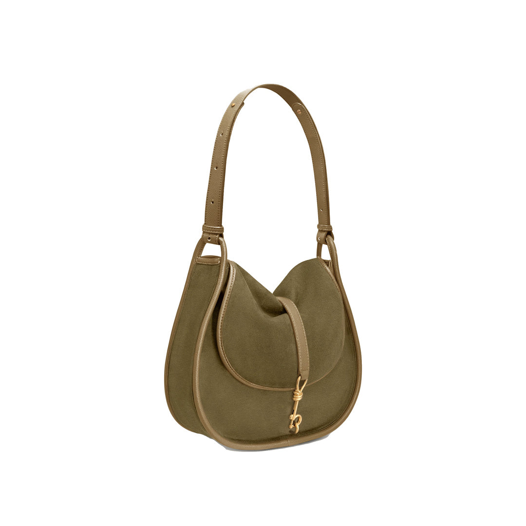 JW PEI Arla Small Faux Suede Hobo Bag - Olive Green