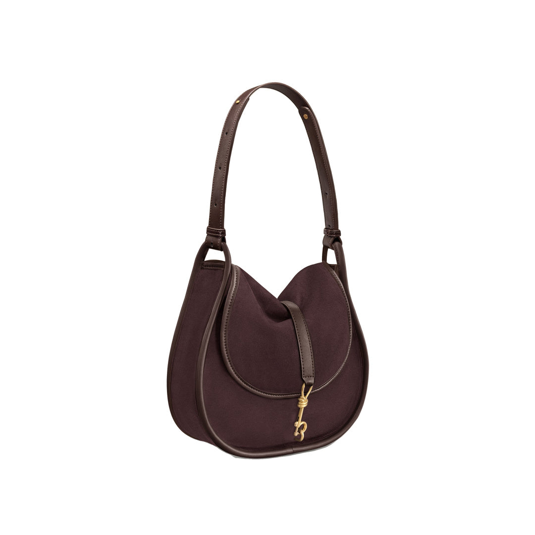 JW PEI Arla Small Faux Suede Hobo Bag - Chocolate