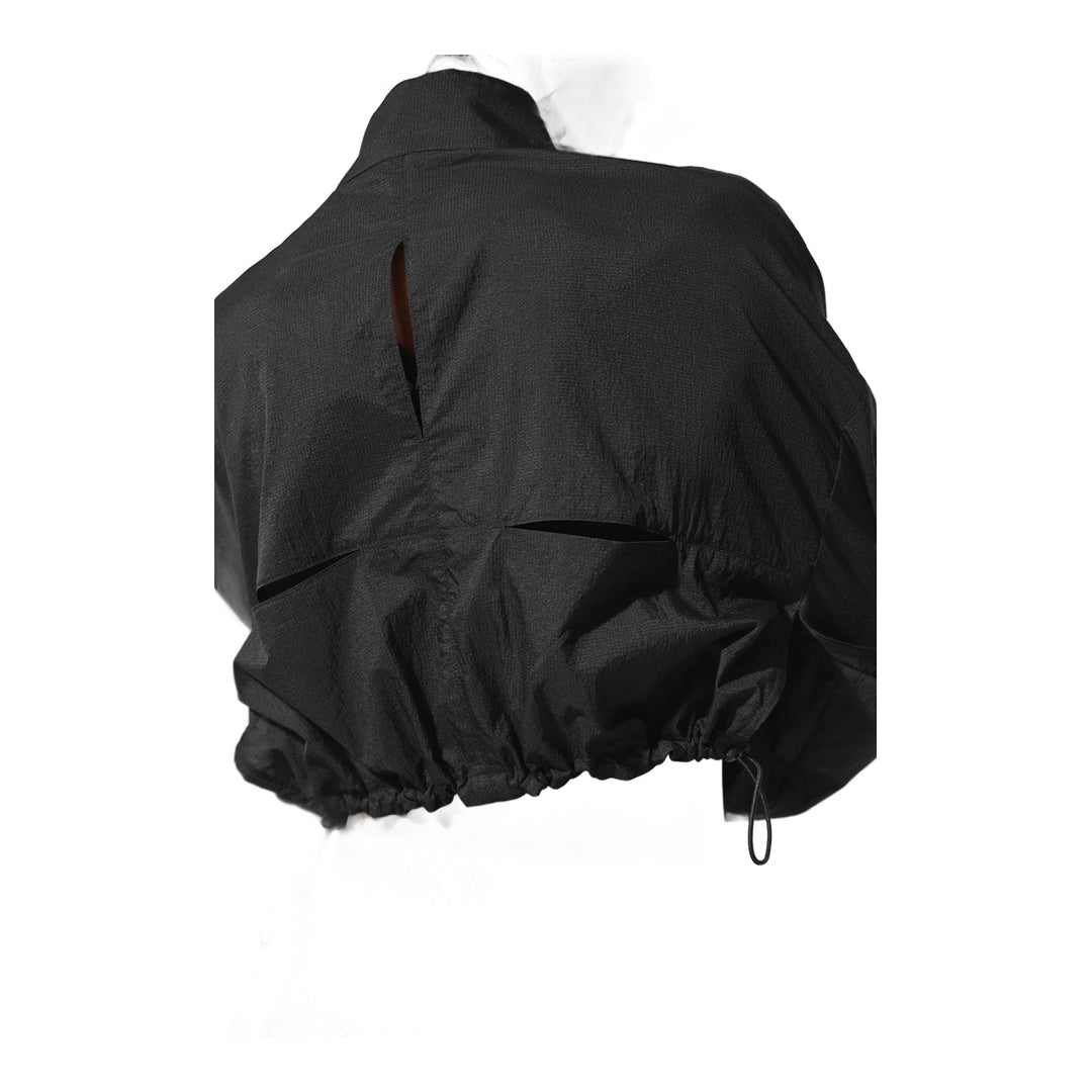 alo Cropped 1/4 Zip Aerial Pullover - Black