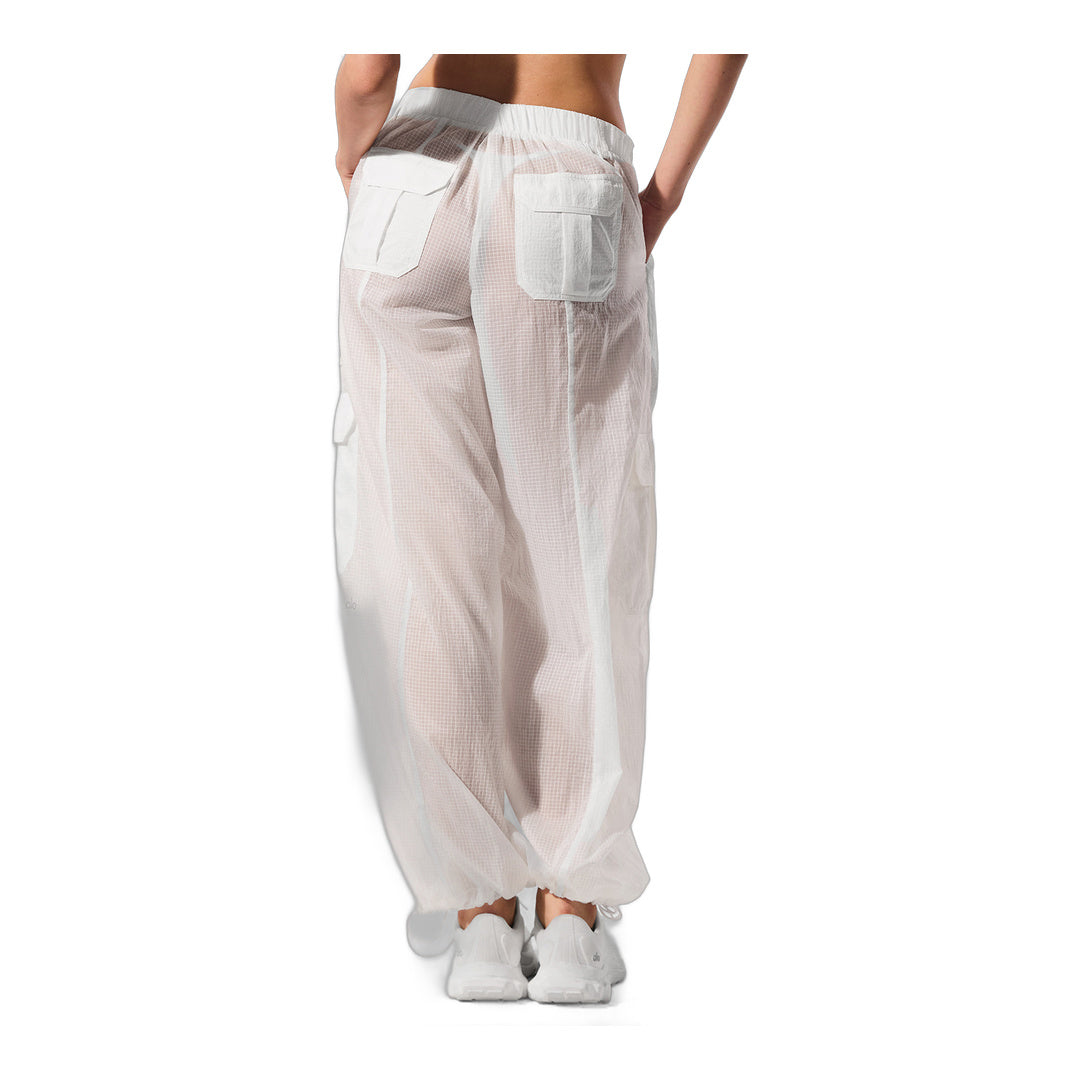 alo Sheer Game Time Wide Leg Jogger - White