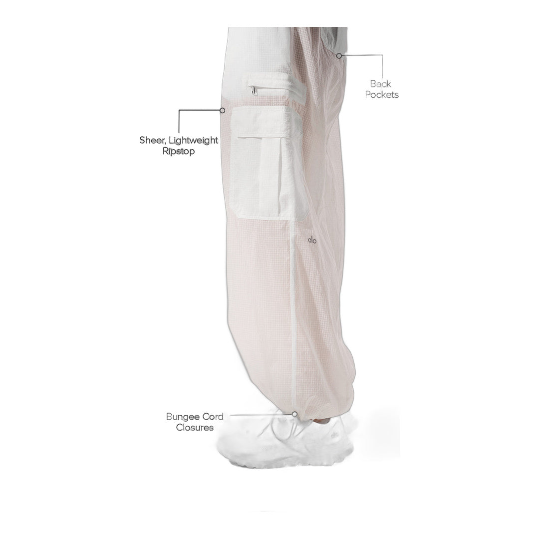 alo Sheer Game Time Wide Leg Jogger - White
