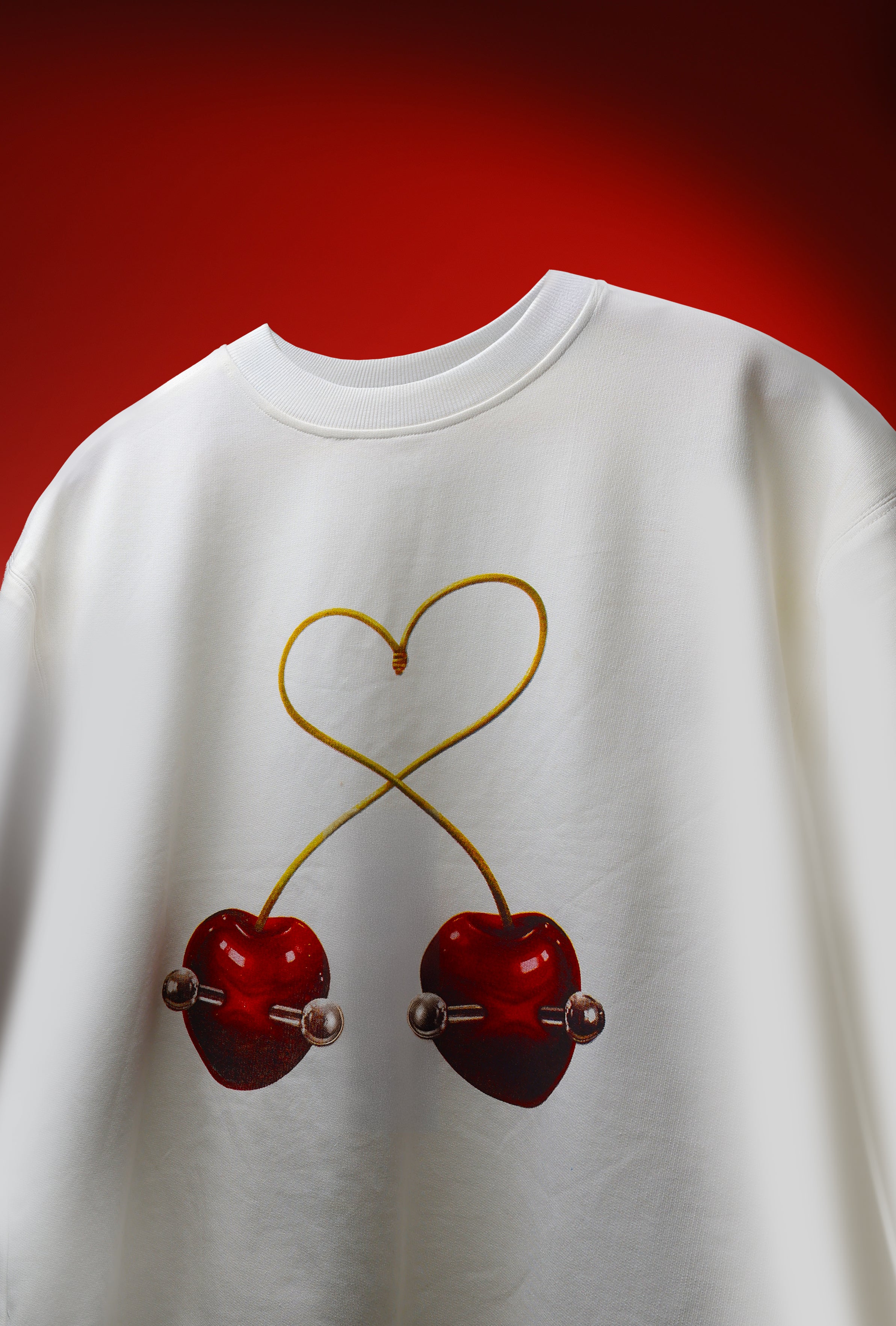 WHITE PIERCED TEMPTATION T-SHIRT