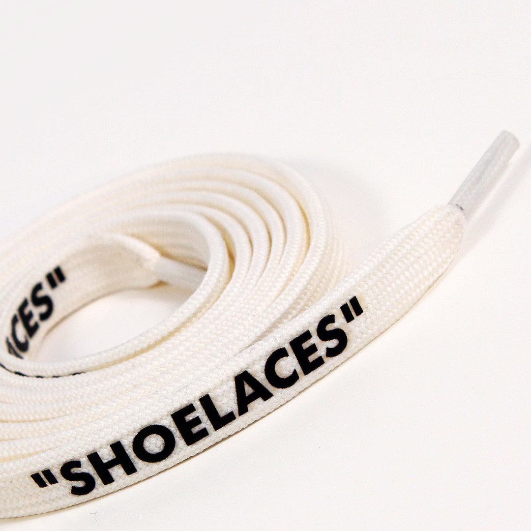 White Off-White Style “SHOELACES” for Sneakers – Premium Flat Laces by KNOTTY