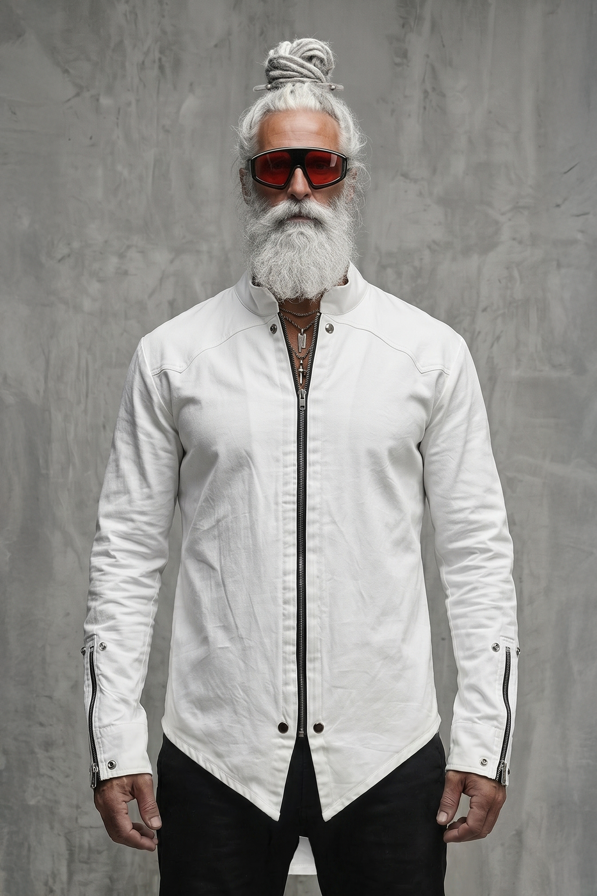 White Zippered Kurta