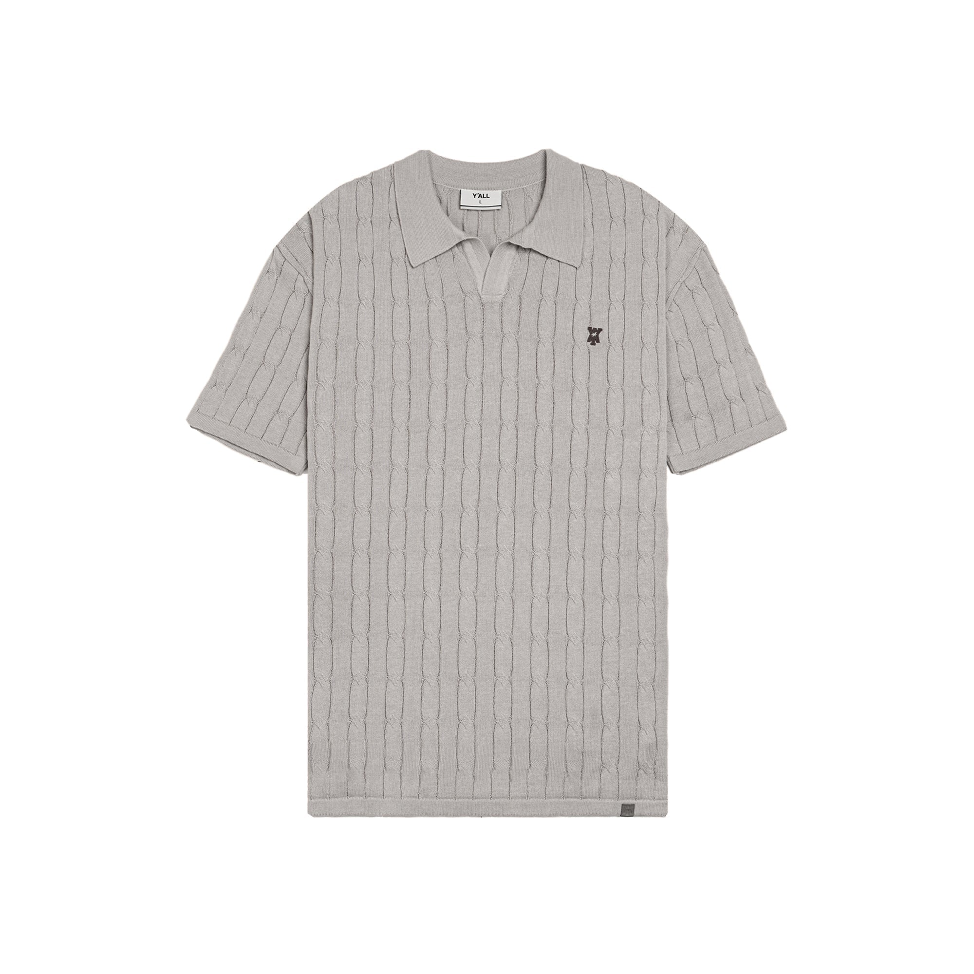 Pristine Cable Knit Polo - Oat