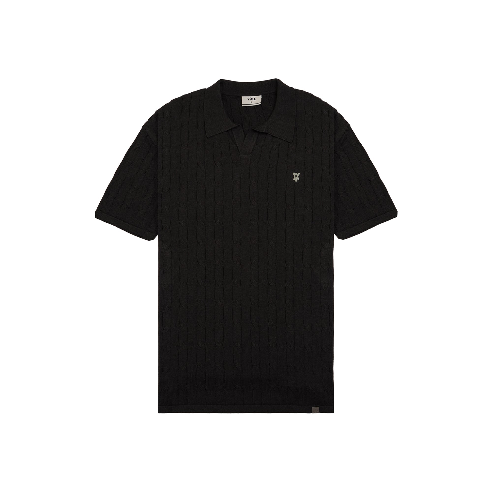 Pristine Cable Knit Polo - Shadow