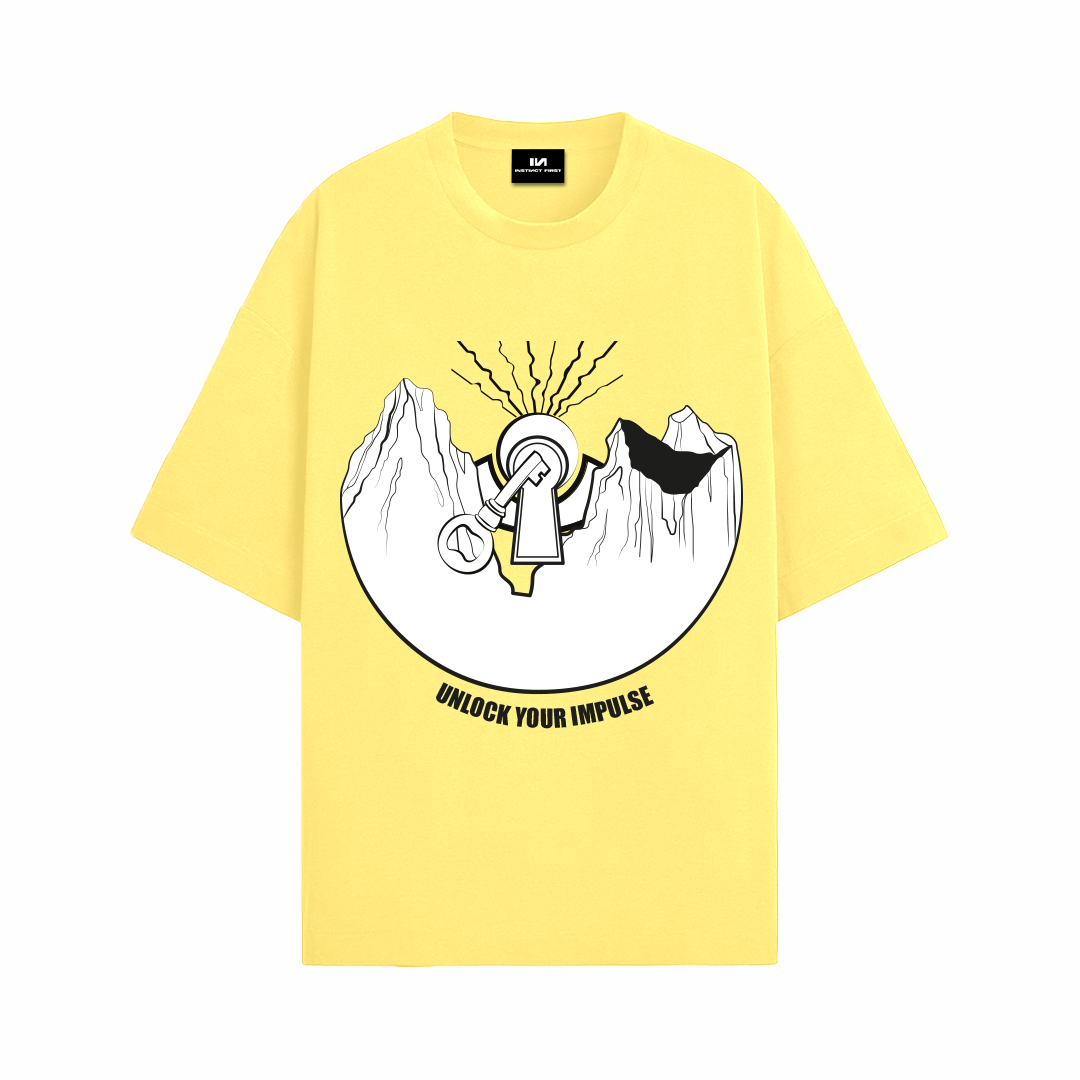 Mountain Oversized T-shirt -(Yellow)