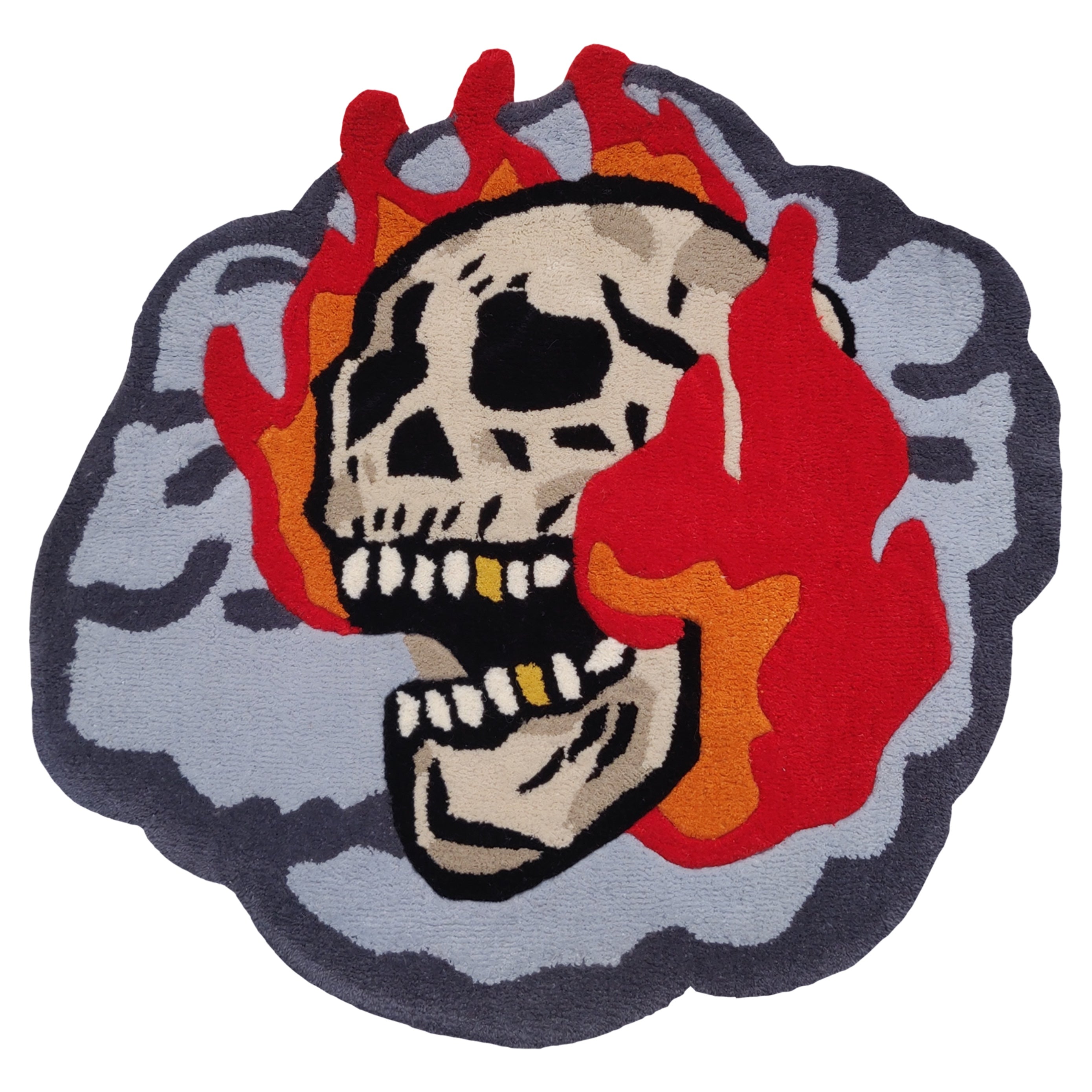 Flaming Skull Custom Rug