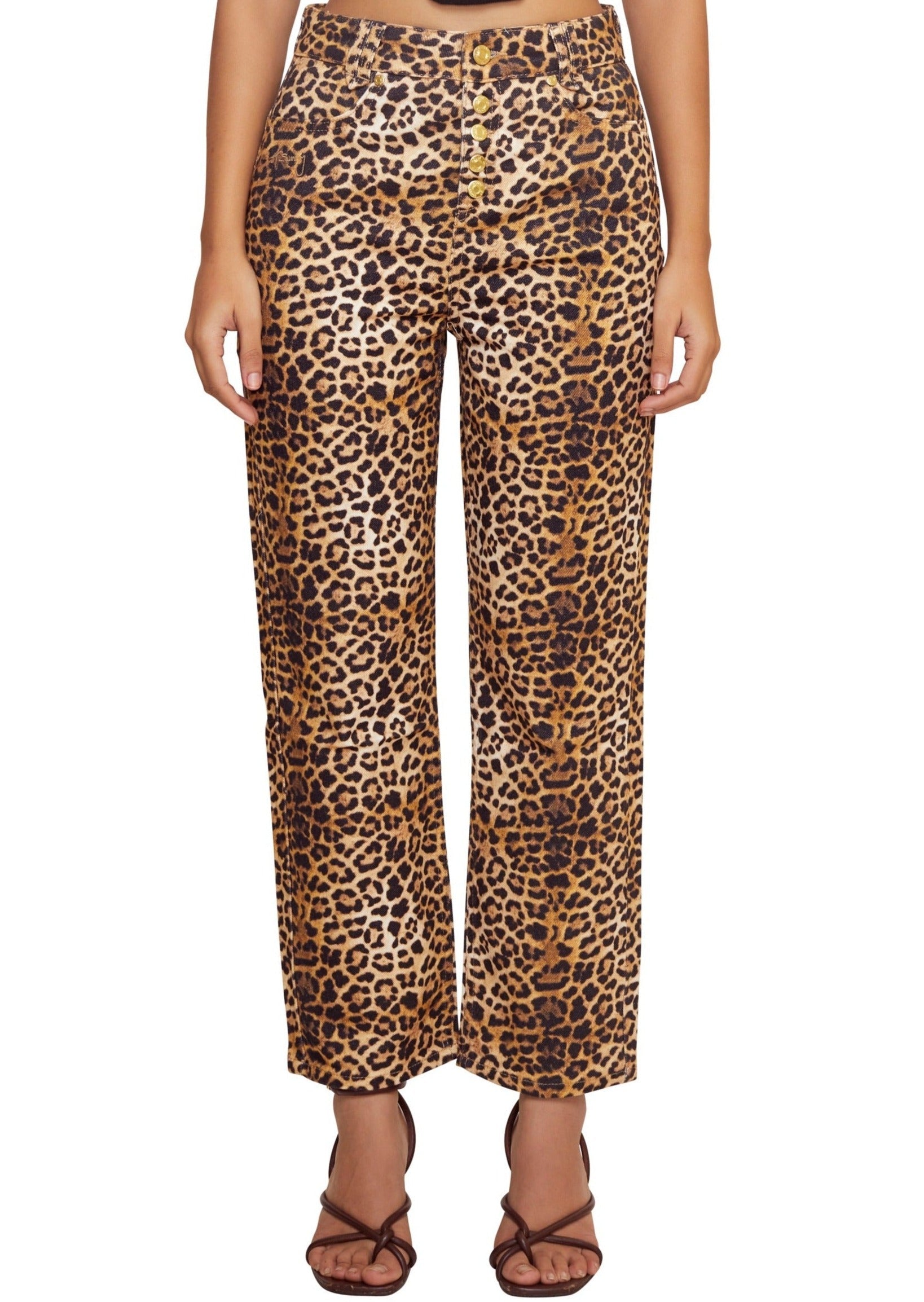 Black and yellow Leopard print classic hofs jessie pants from the brand House Of Sunny