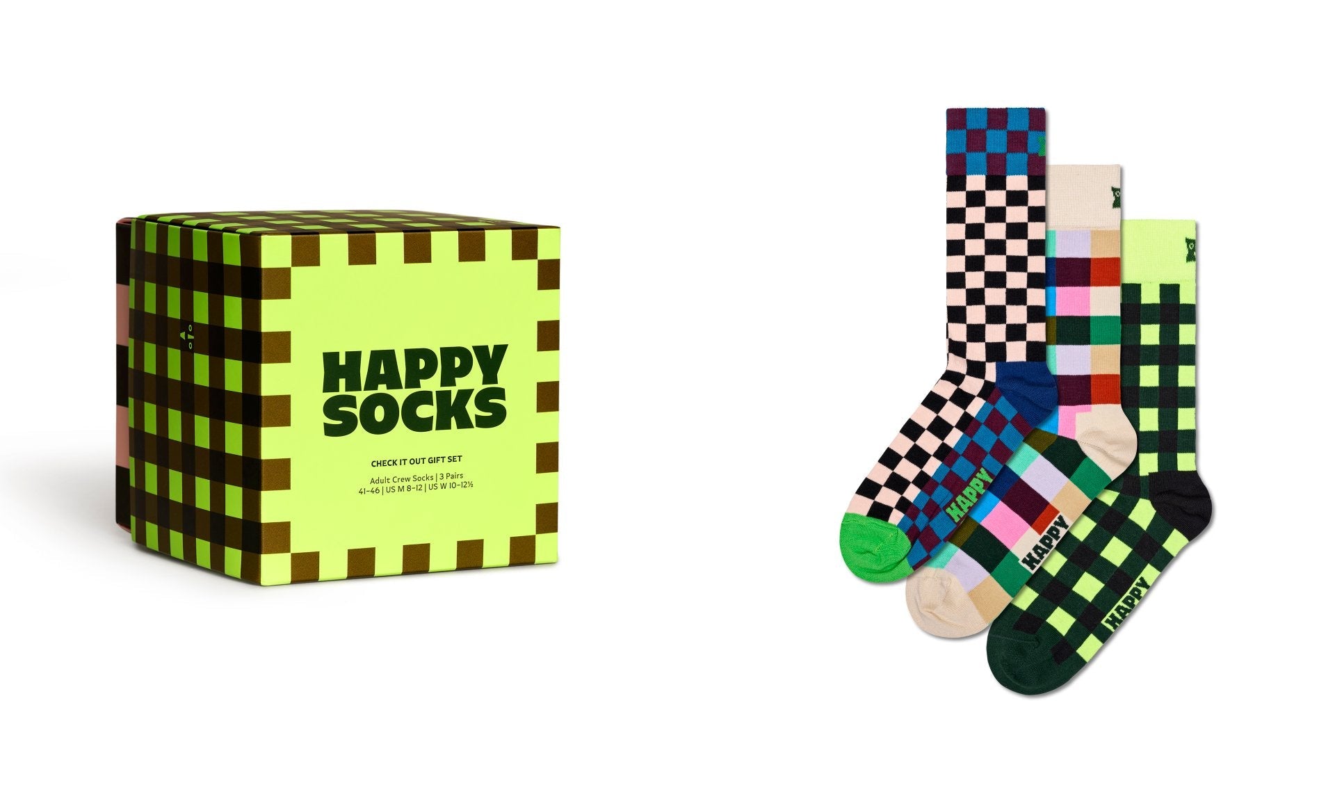 Happy Socks 3-Pack Check It Out Socks Gift Set
