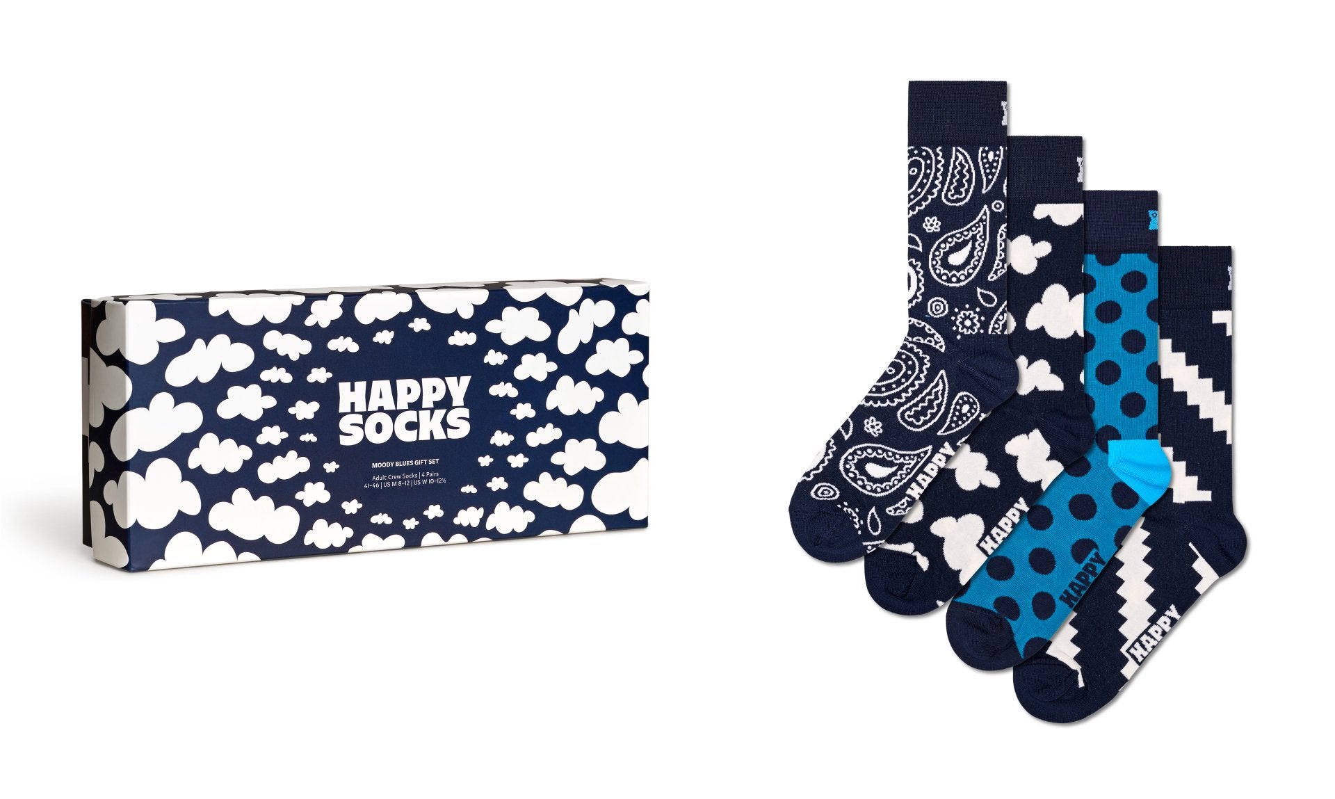 Happy Socks 4-Pack Moody Blues Socks Gift Set