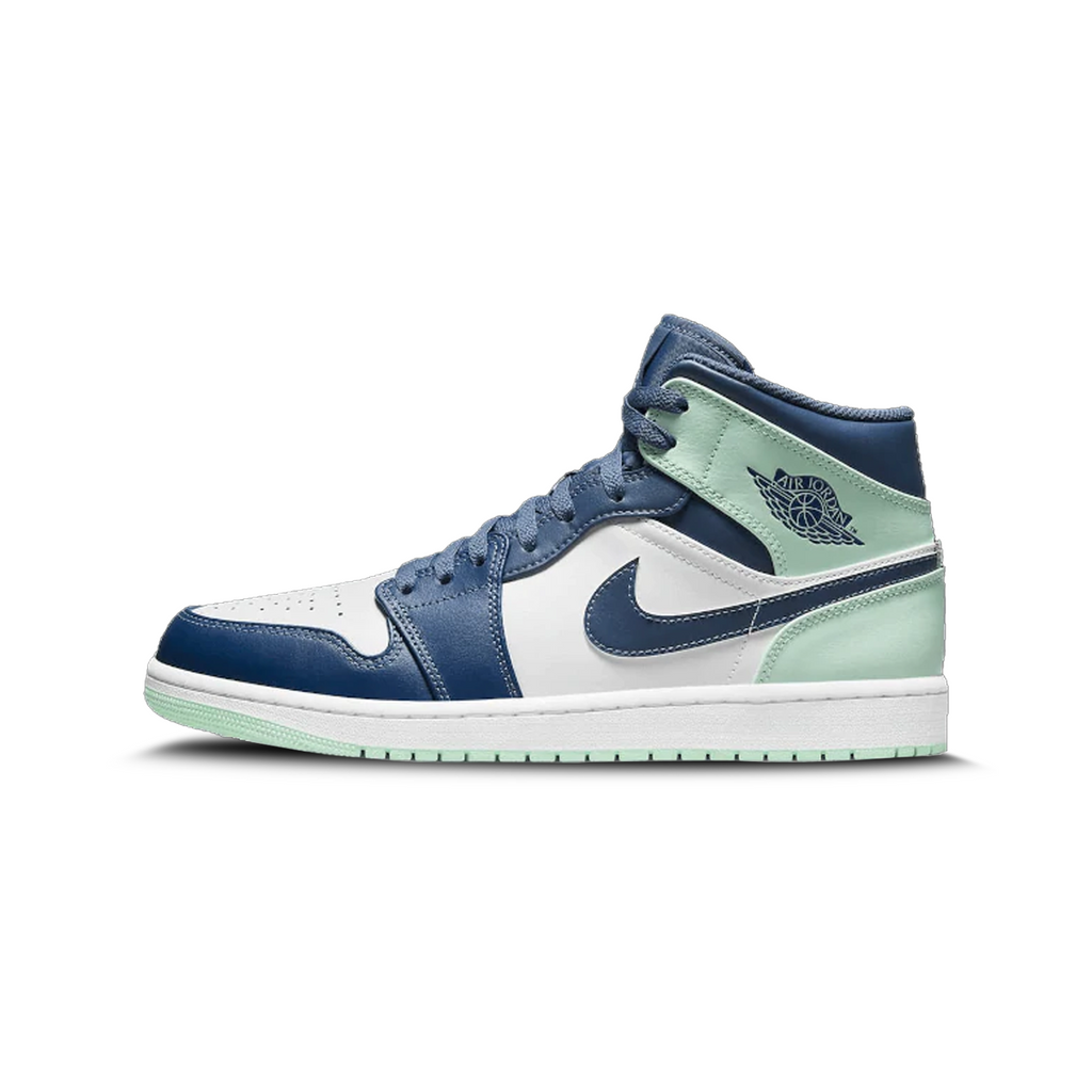 Jordan 1 mid navy cheap and white