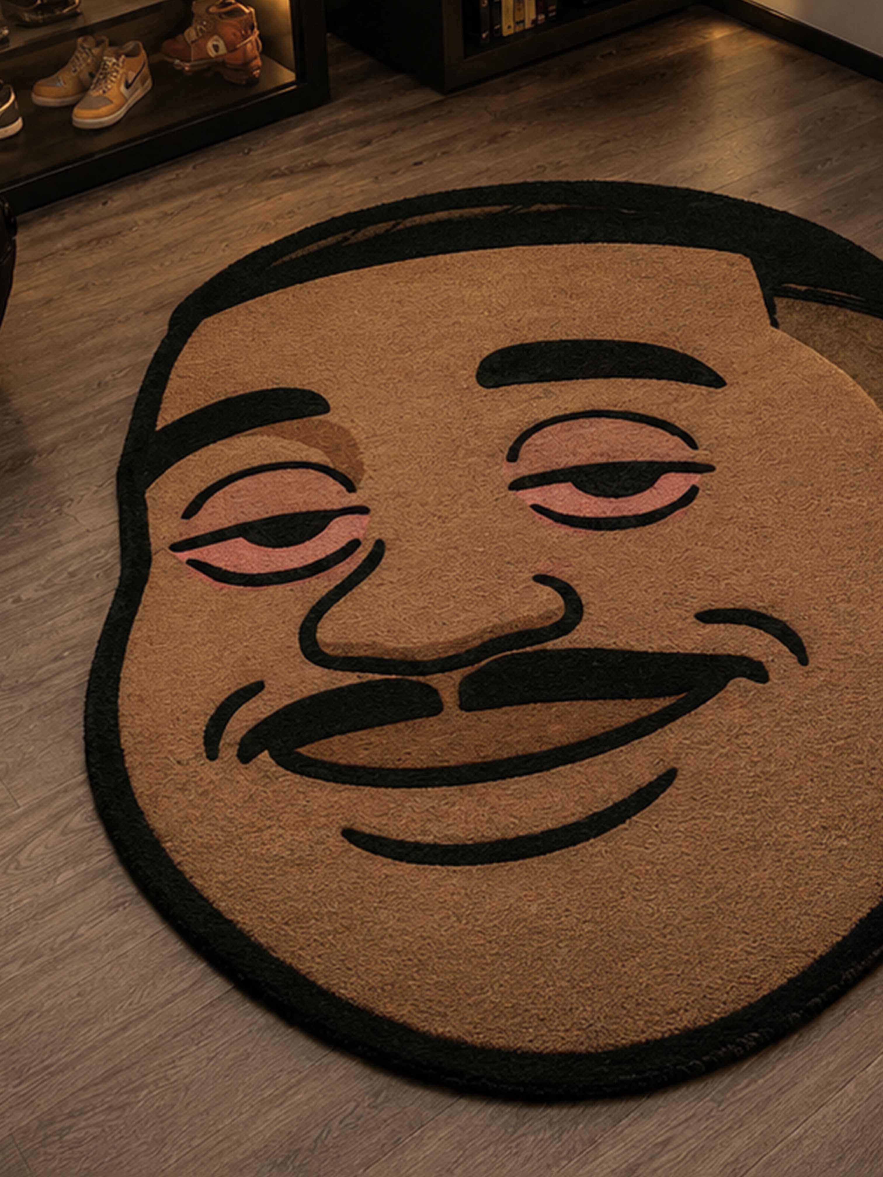 Stoned Man Face Hand Tufted Rug
