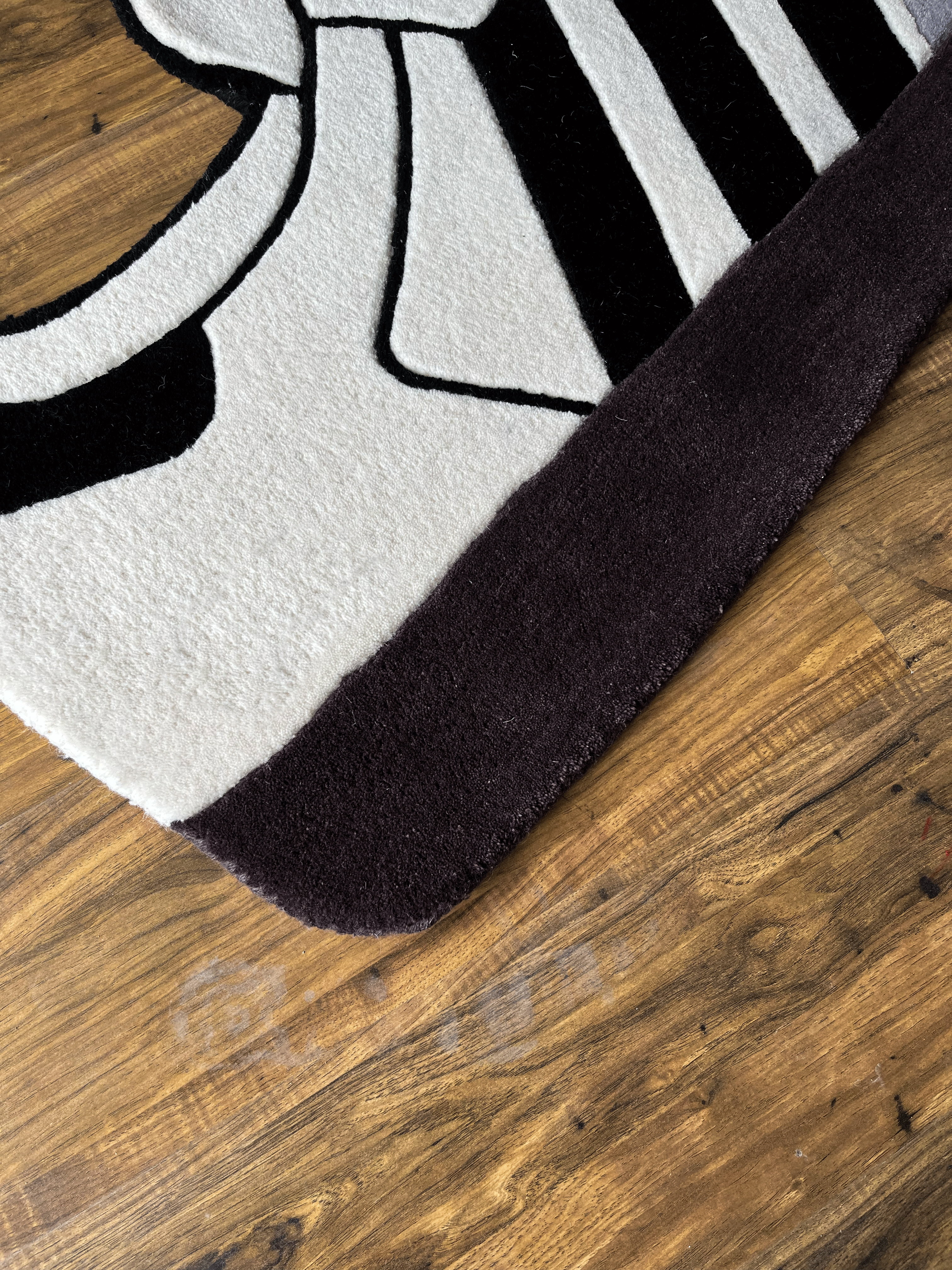 White Stripe Custom Shoe Rug