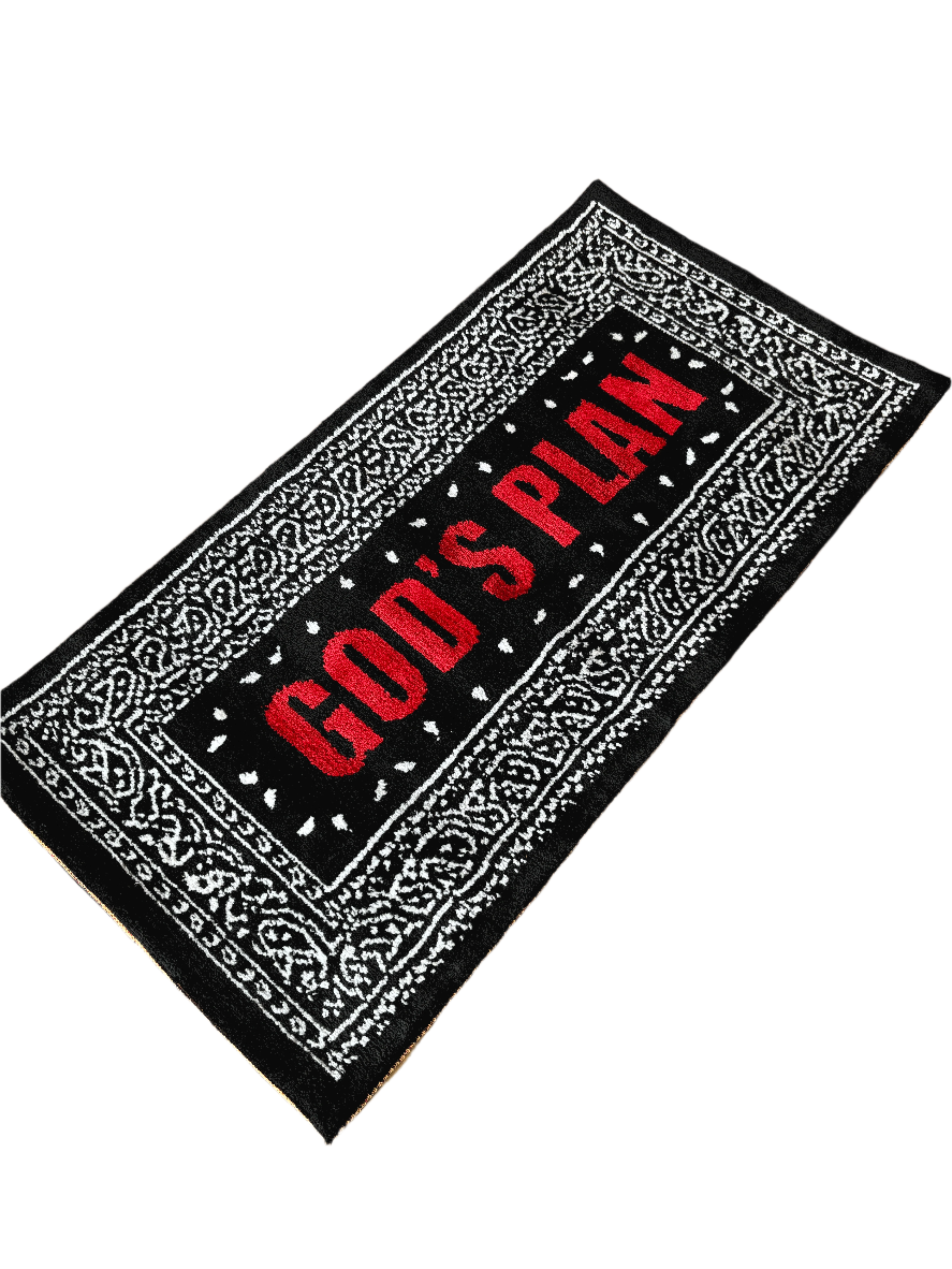 Gods Plan Red Machine Tufted Rug