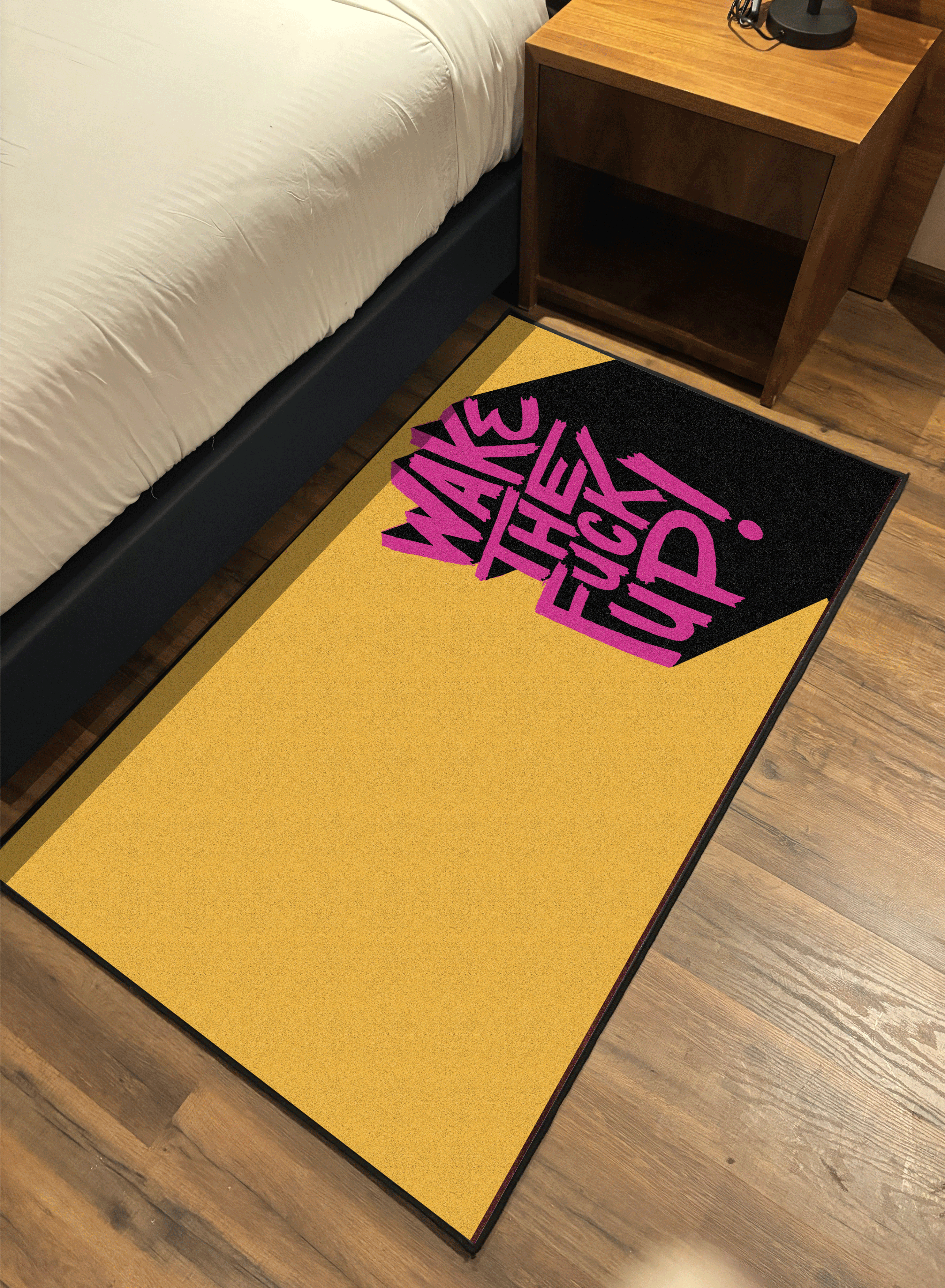 Wake up Washable Custom Rug