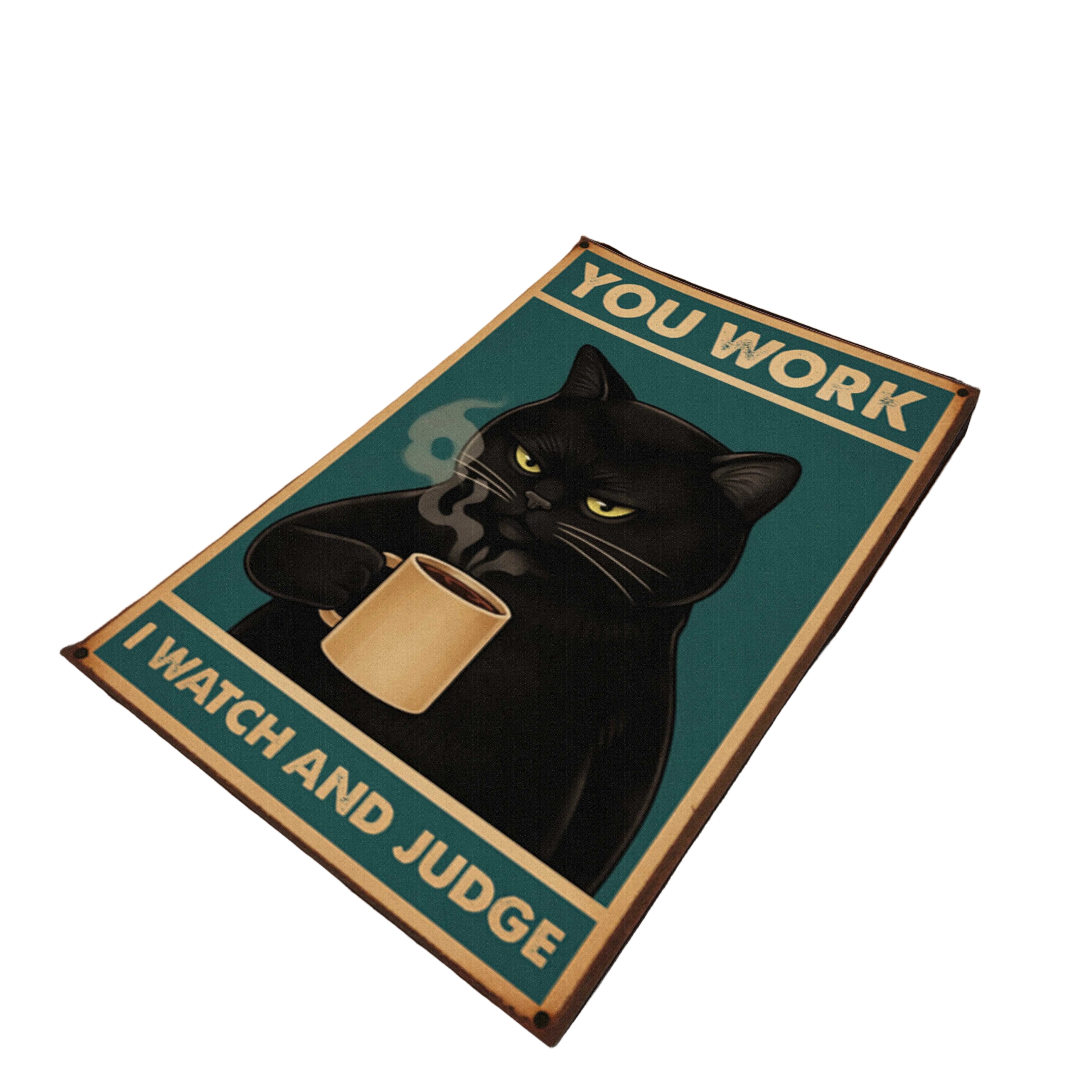 Cat Working Door Washable Custom Rug by the Drip Co.