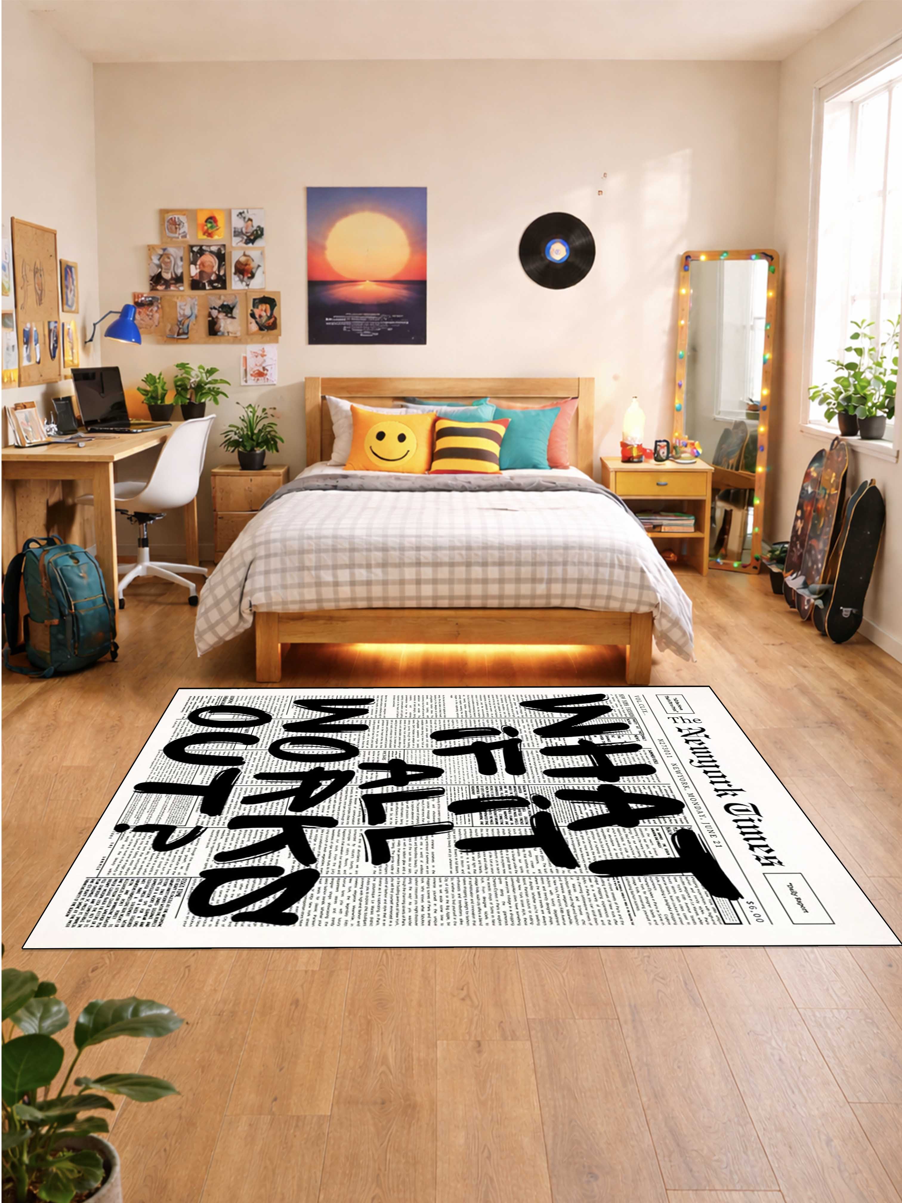 What if it all works out ? Printed Washable Custom Rug