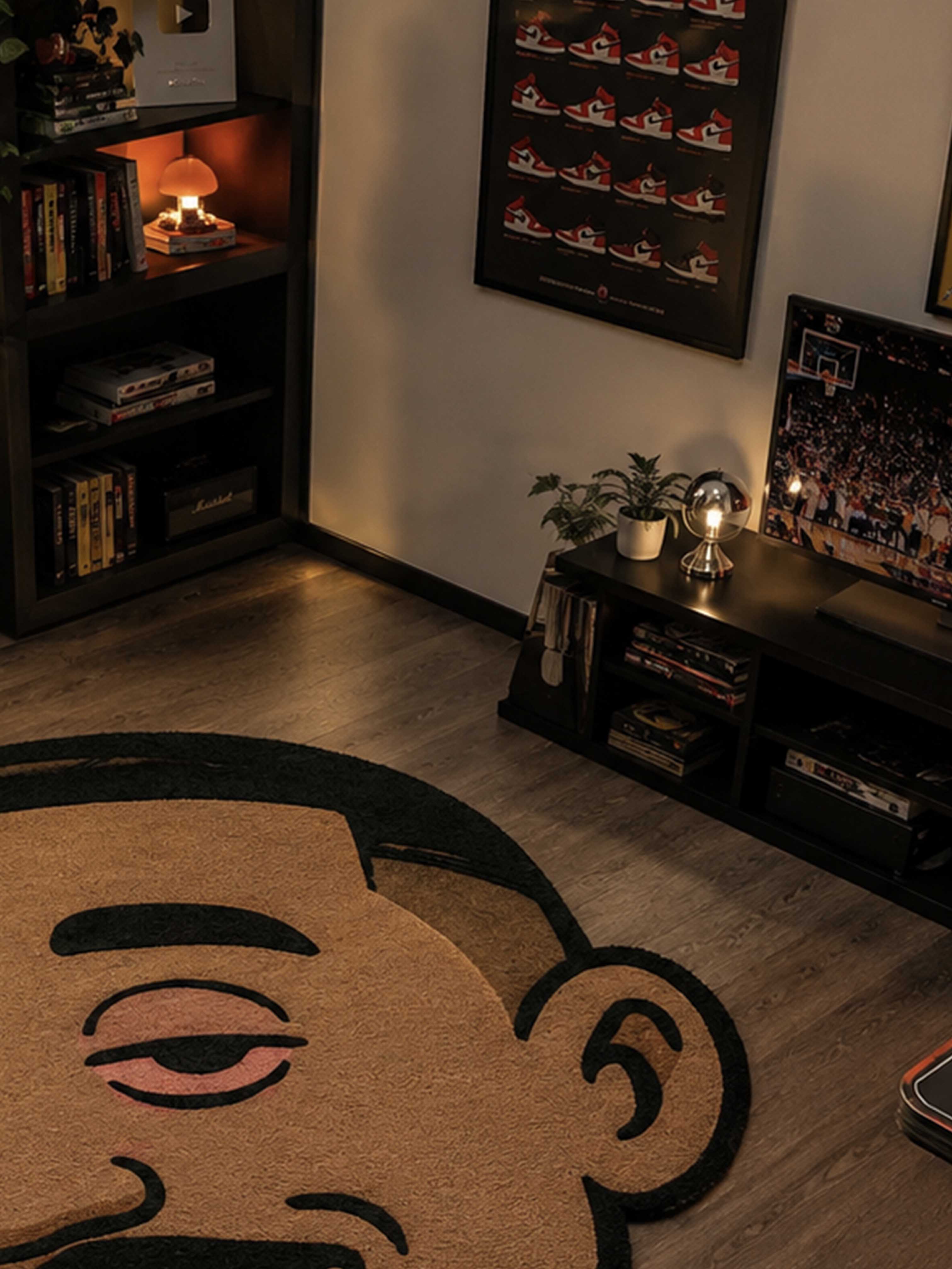 Stoned Man Face Hand Tufted Rug