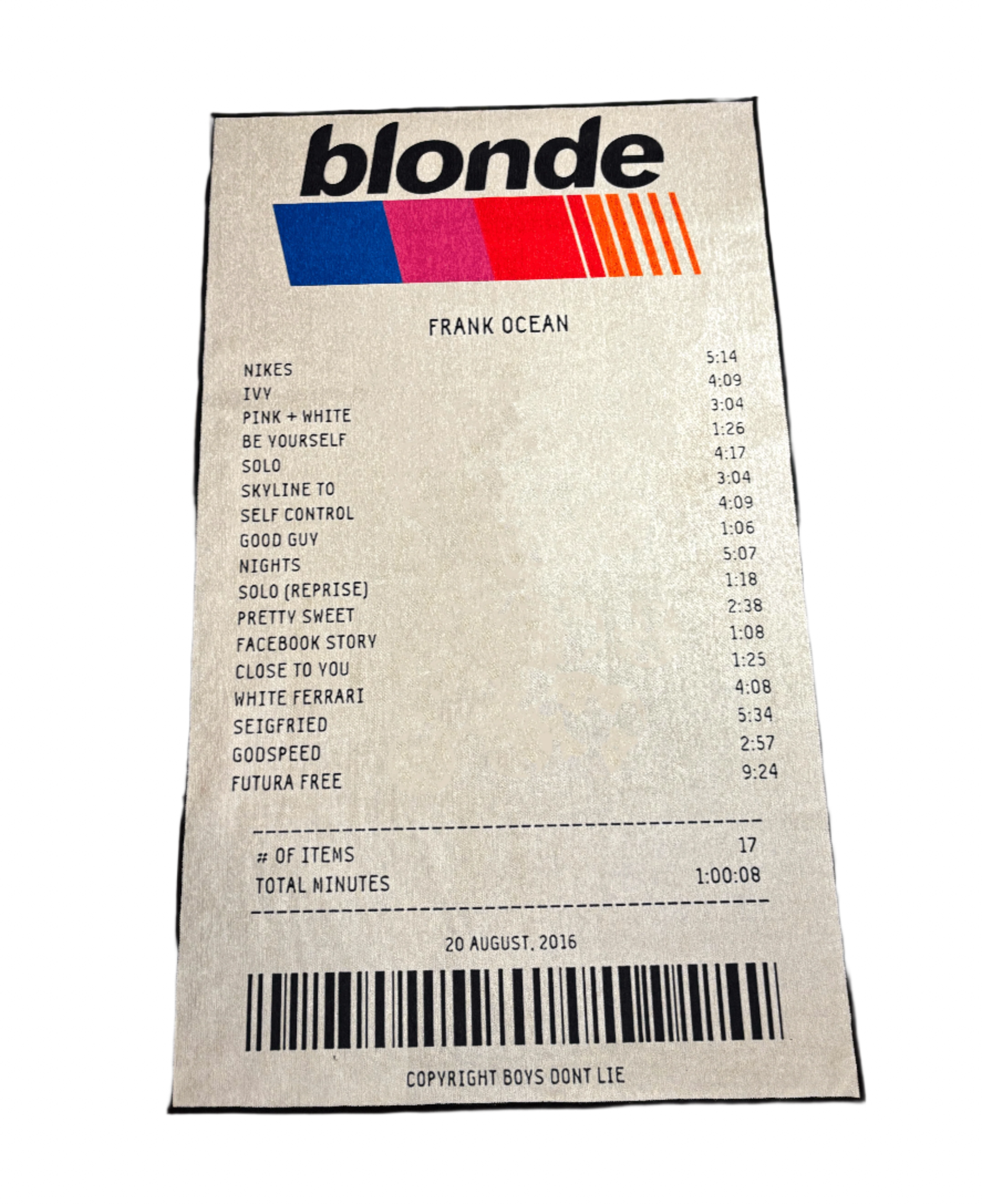 Blonde Receipt Receipt Washable Printed Rug