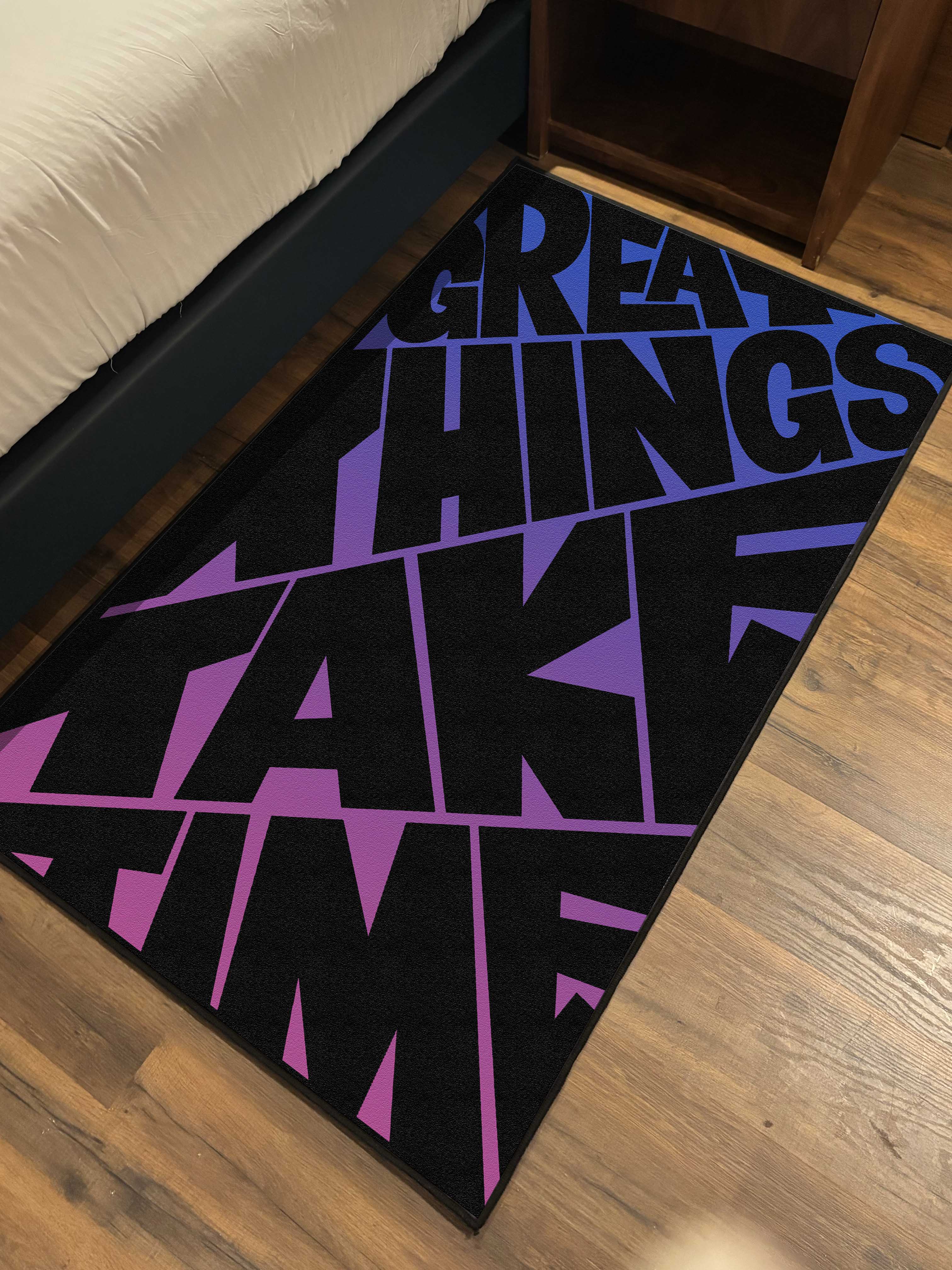 Good Things Take Time Washable Custom Rug