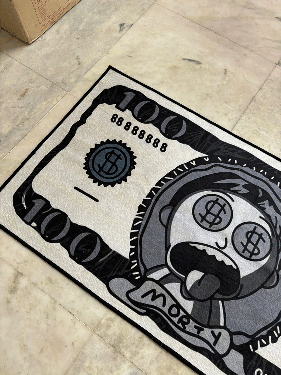 Morty Currency Printed Washable rug