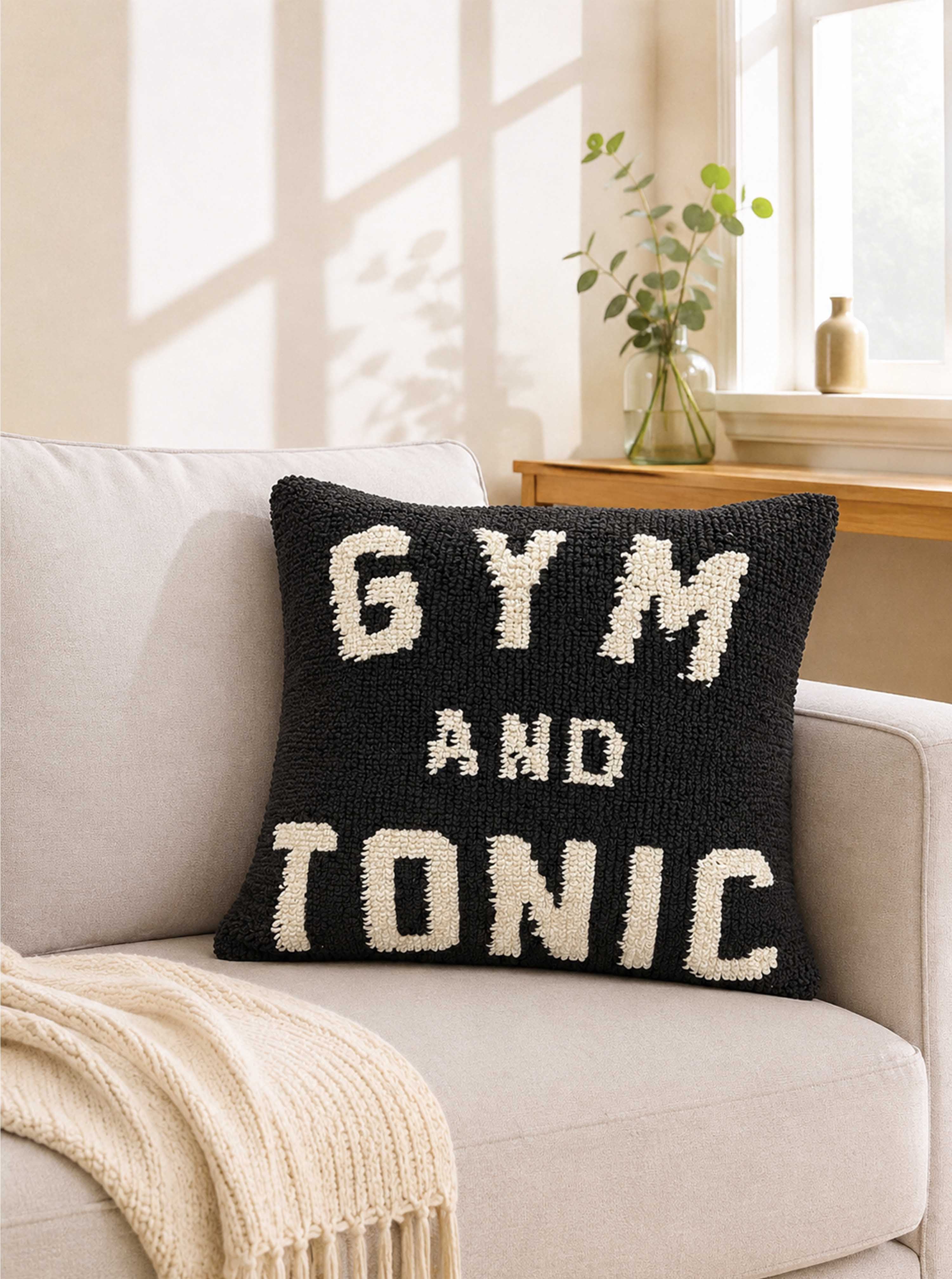 Gym and Tonic cushion cover