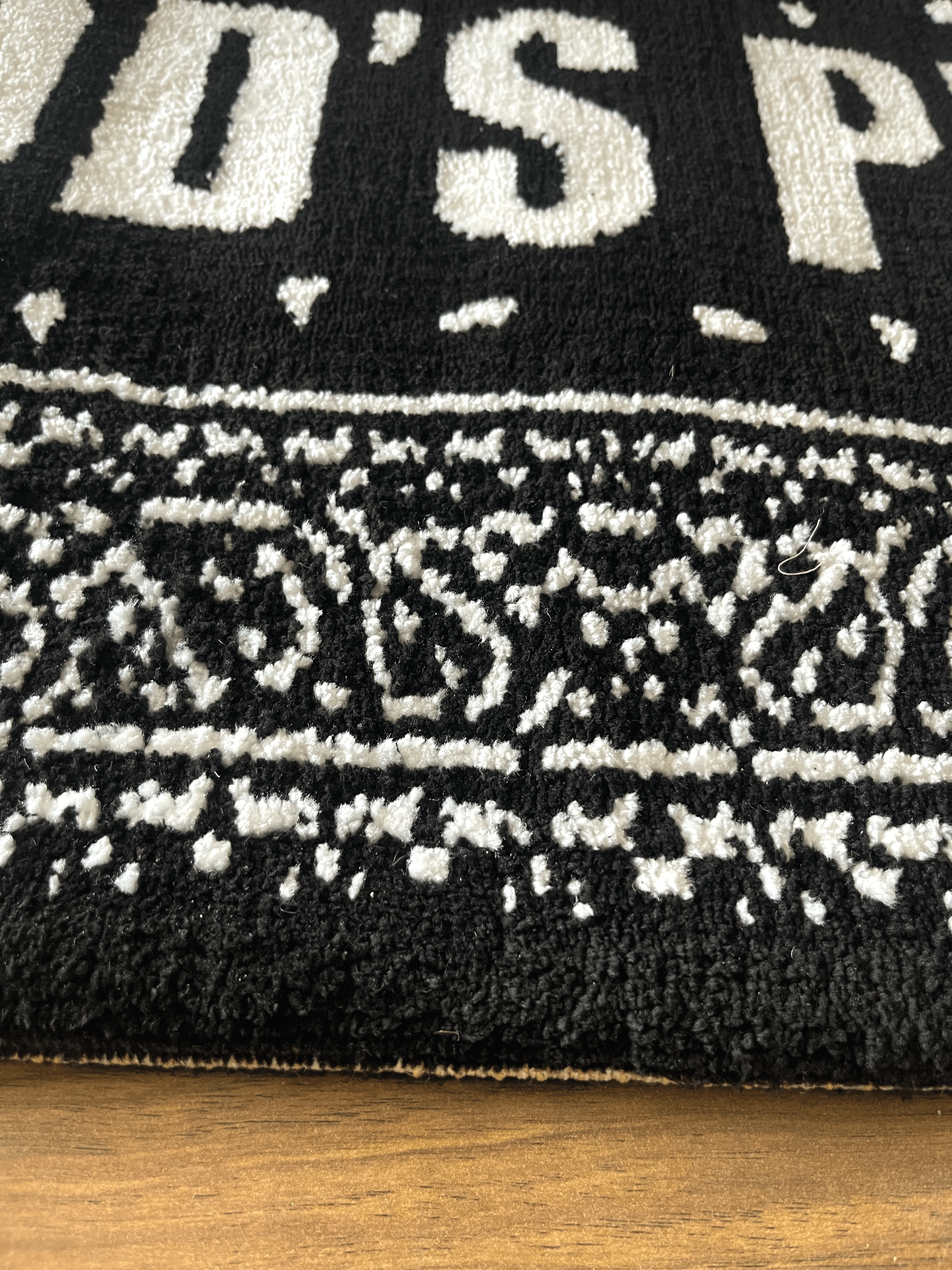 Gods Plan White Machine Tufted Custom Rug