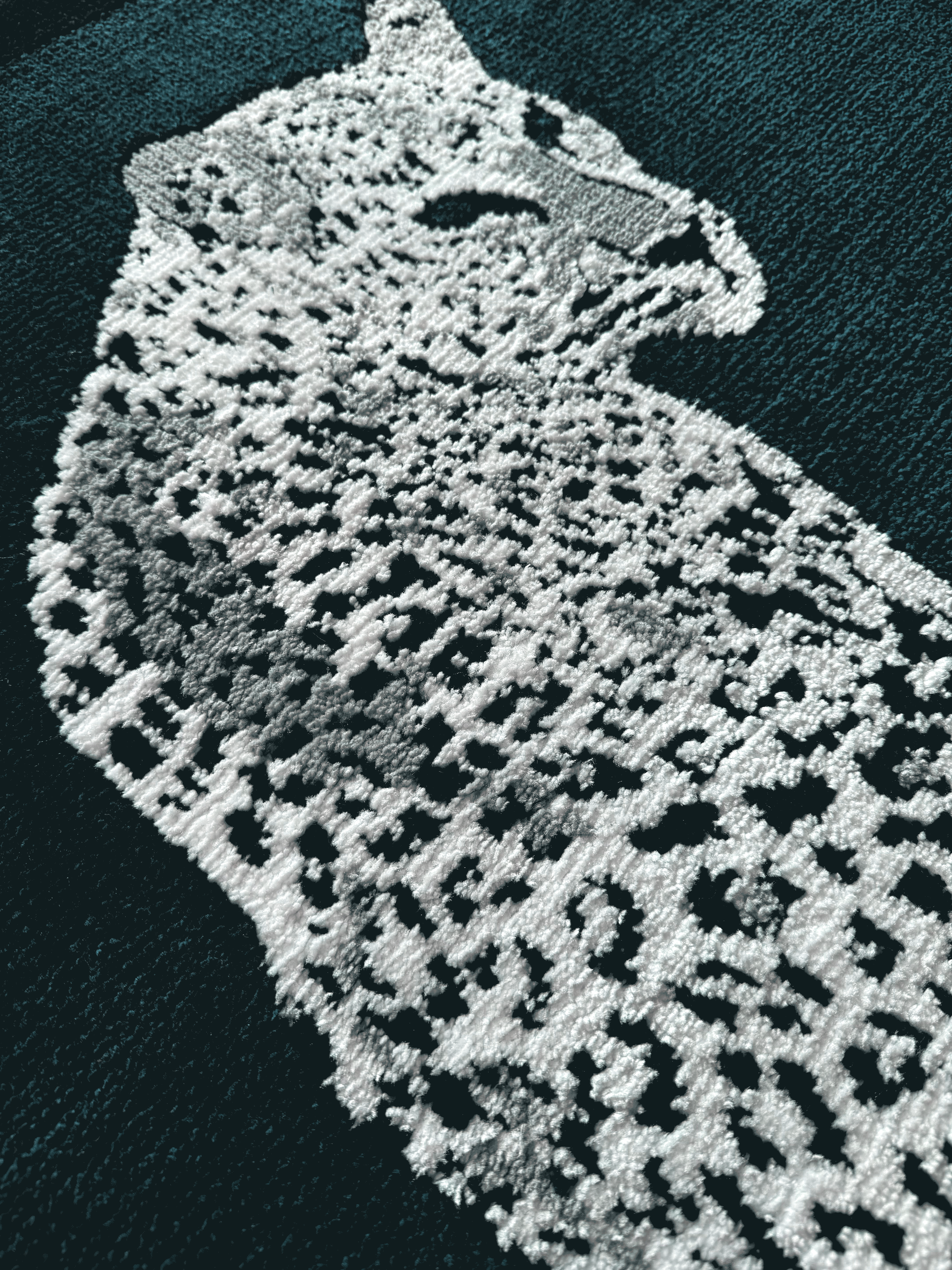 Royal White cheetah Machine Made Custom Rug