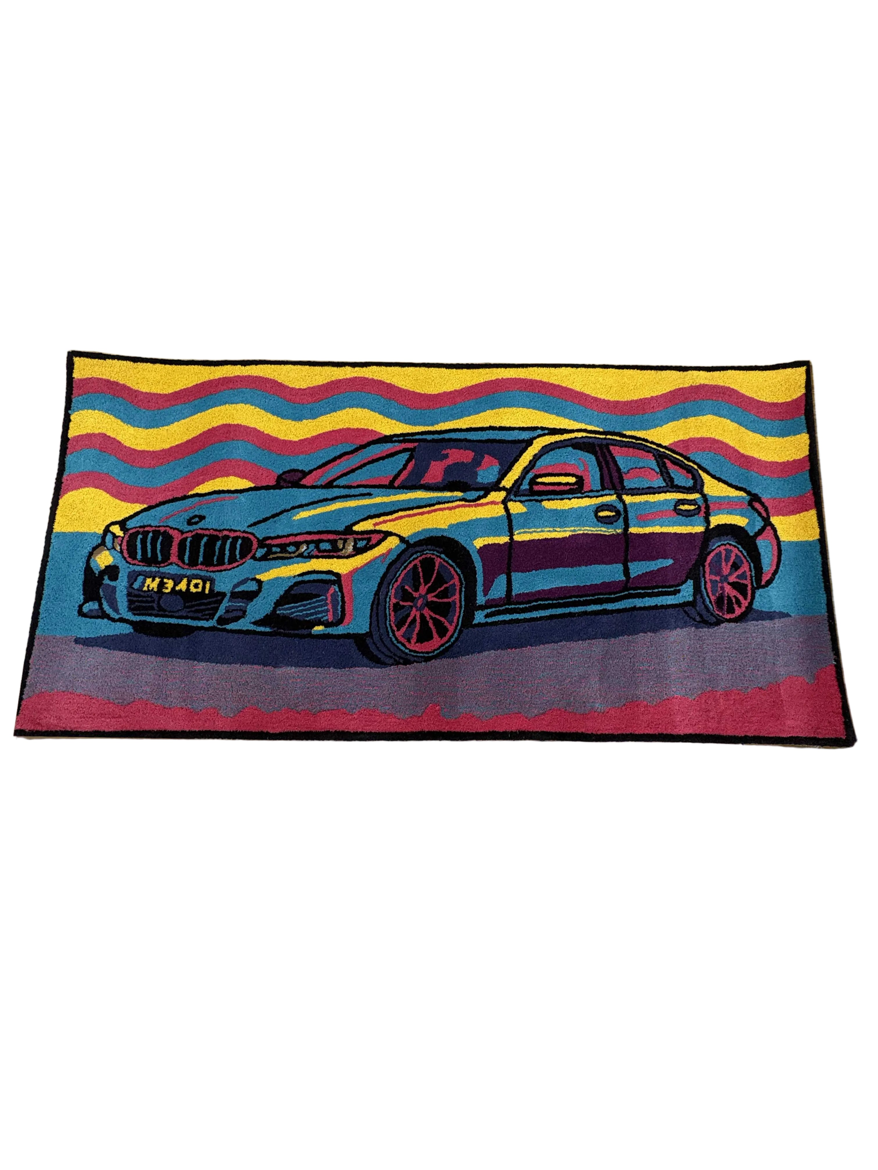 Multi Colour Car Hand tufted Custom Rug