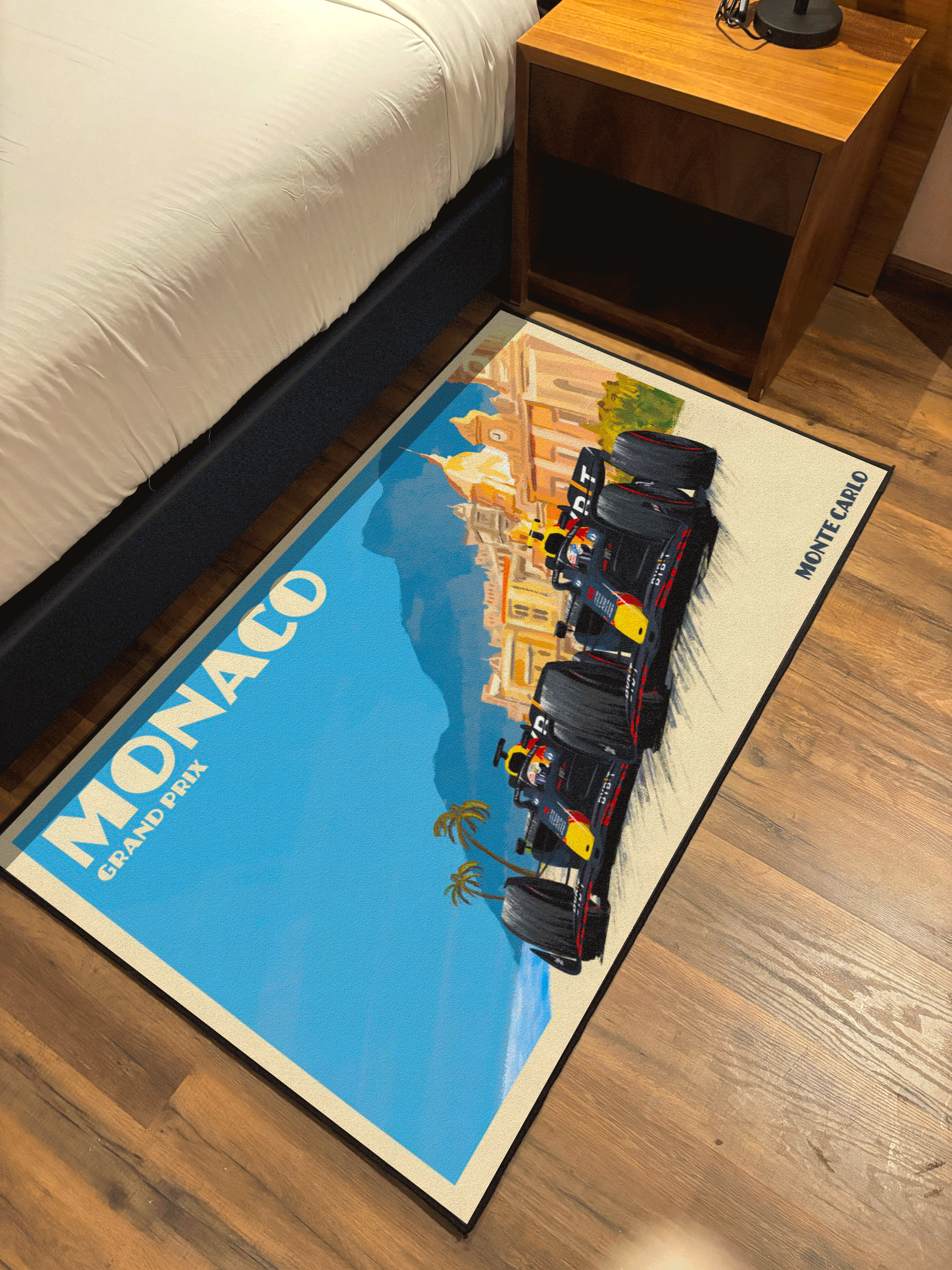 Monaco Fan art Printed Washable Custom Rug