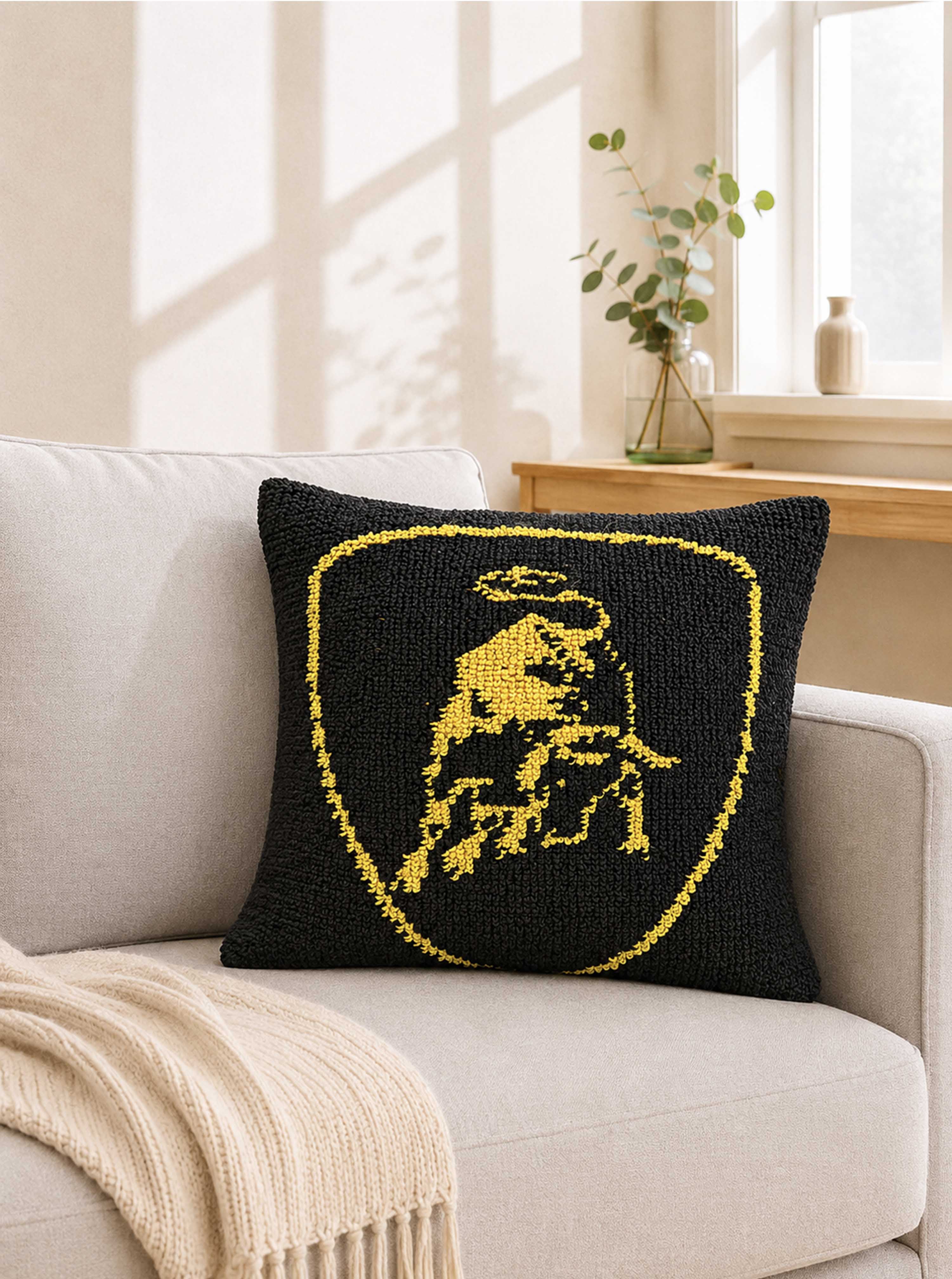 Yellow Bull cushion cover