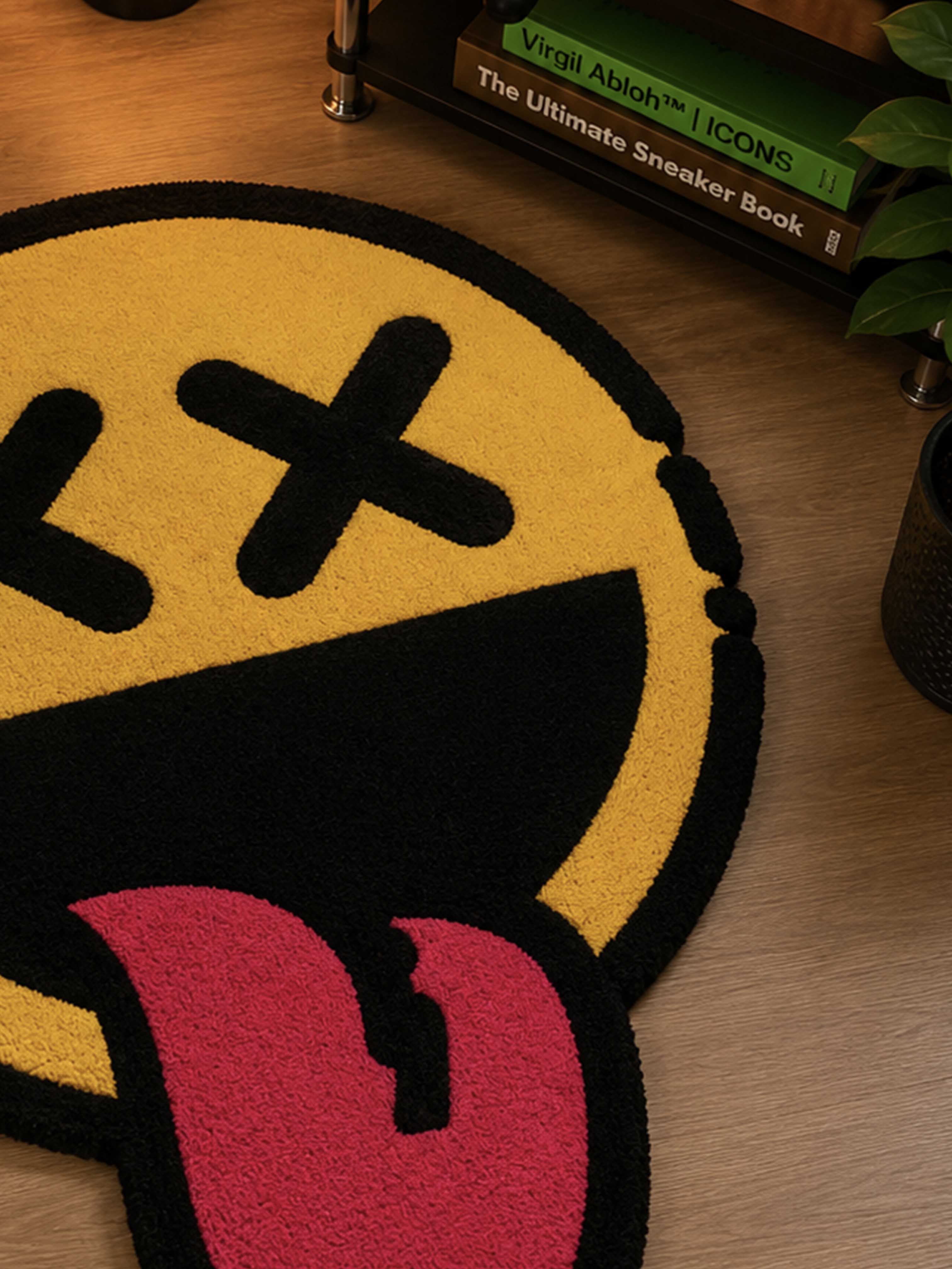 Yellow X face Hand Tufted Rug