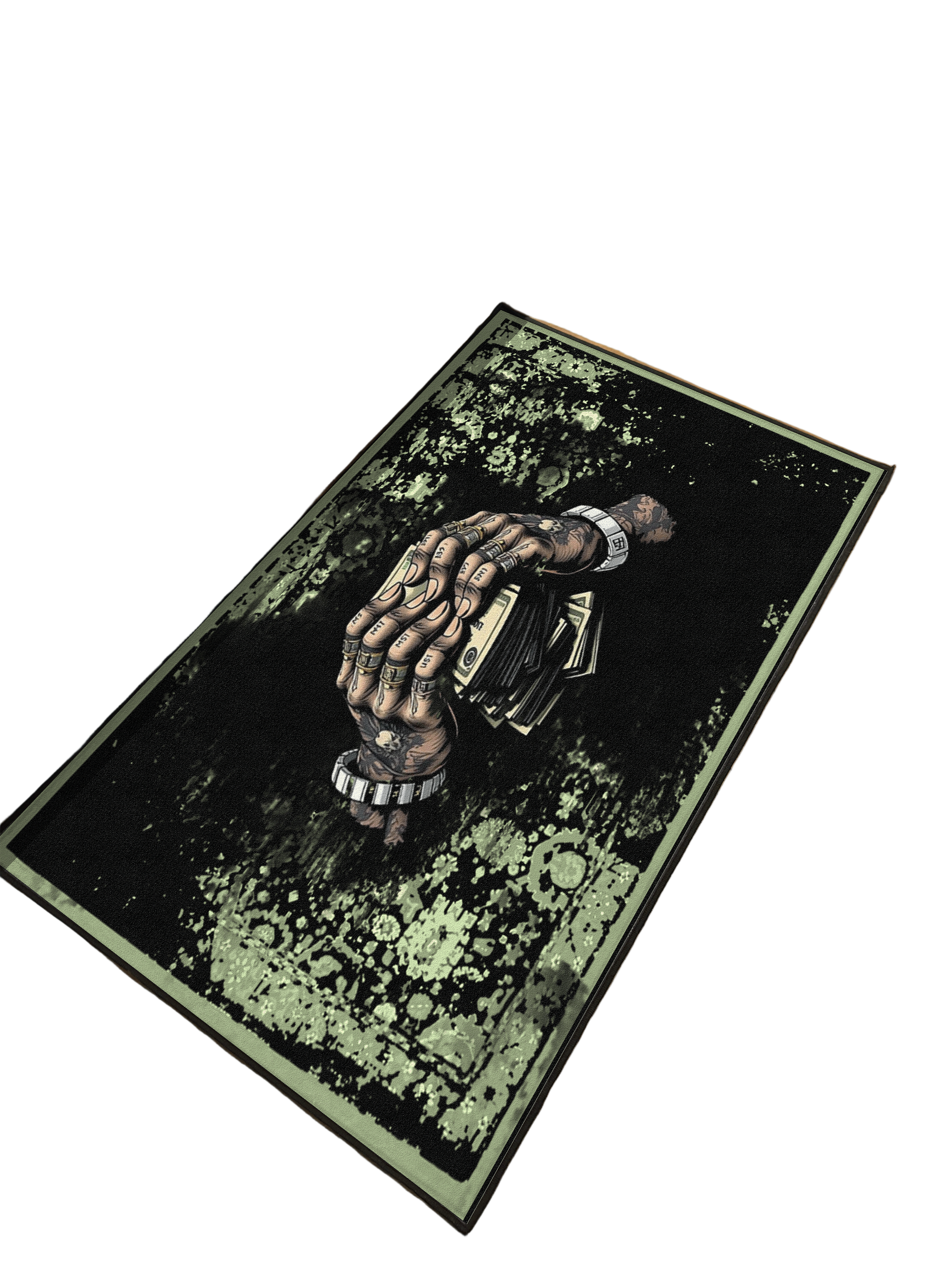 Money in Hands Washable Custom Rug