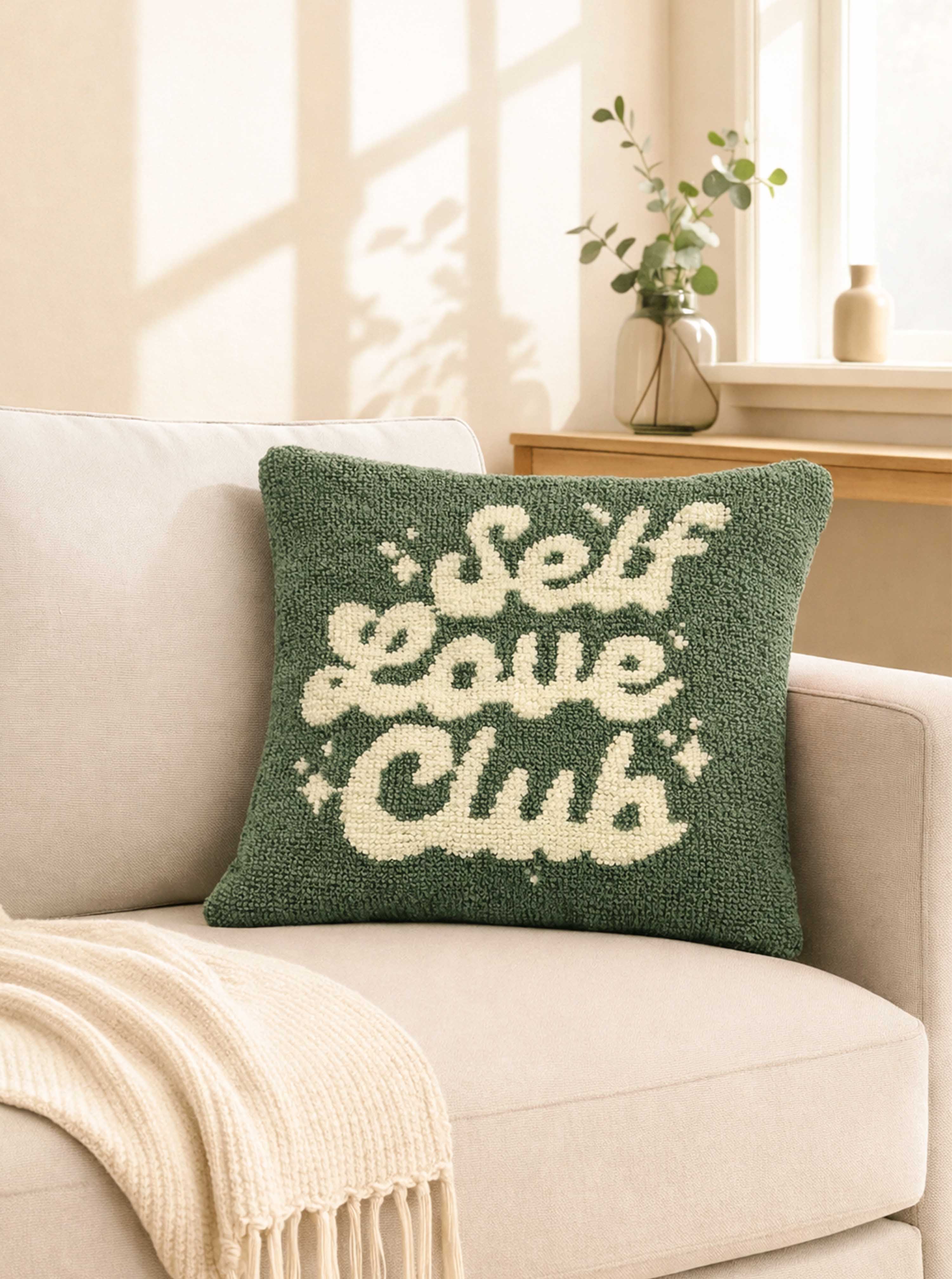 Self Love Club Green cushion cover