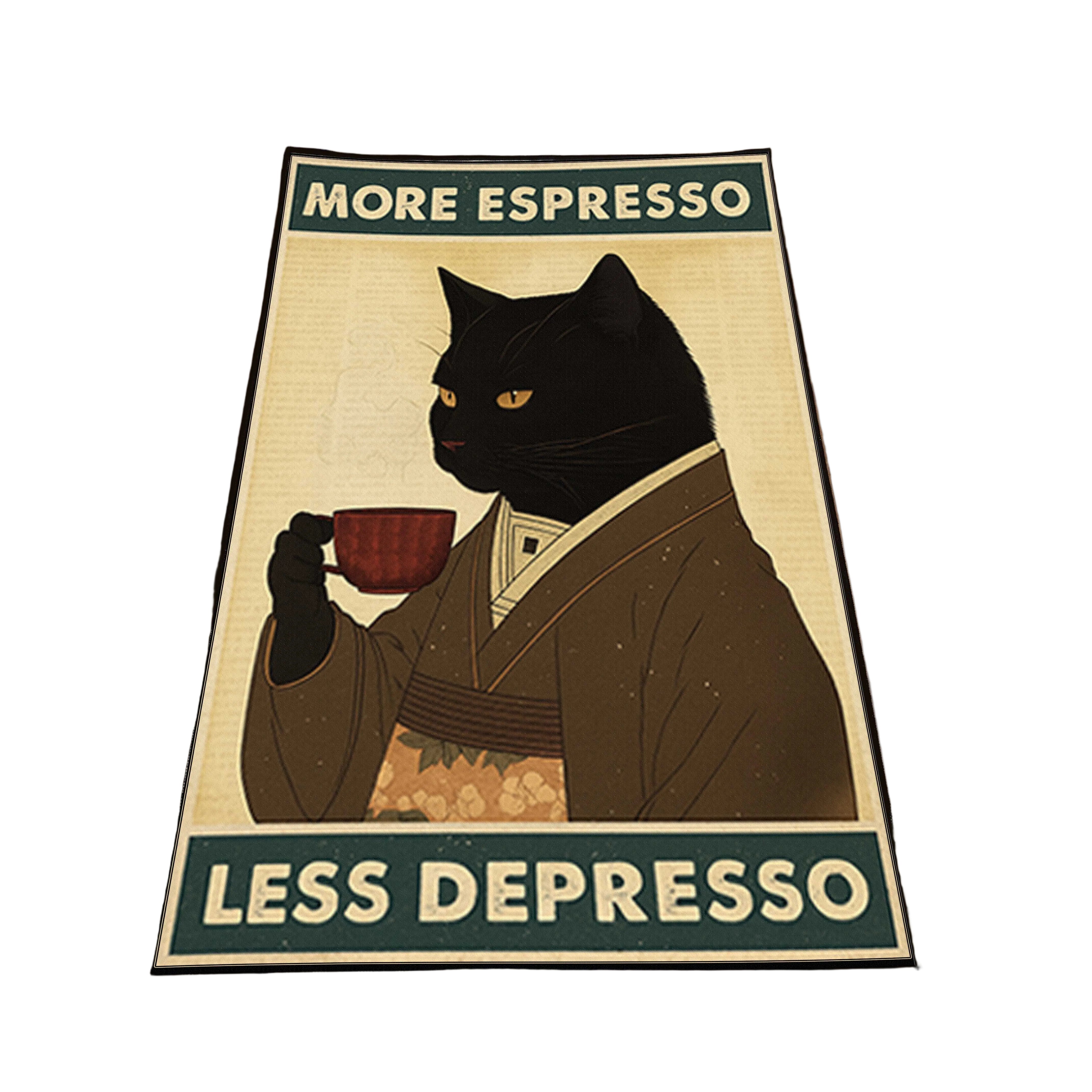 Cat Coffee Door Washable Custom Rug by the Drip Co.