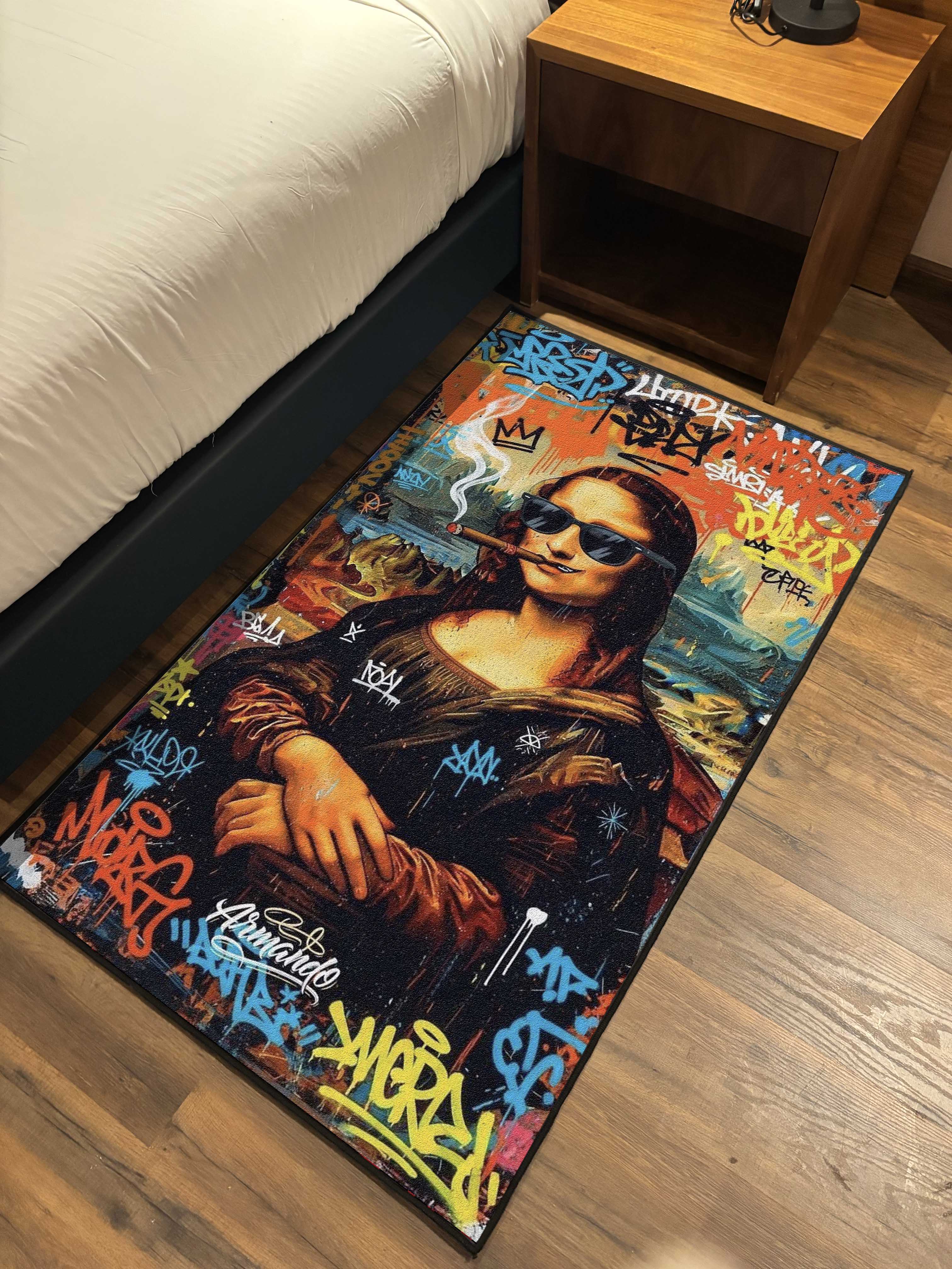Painting graffiti art Washable Custom Rug