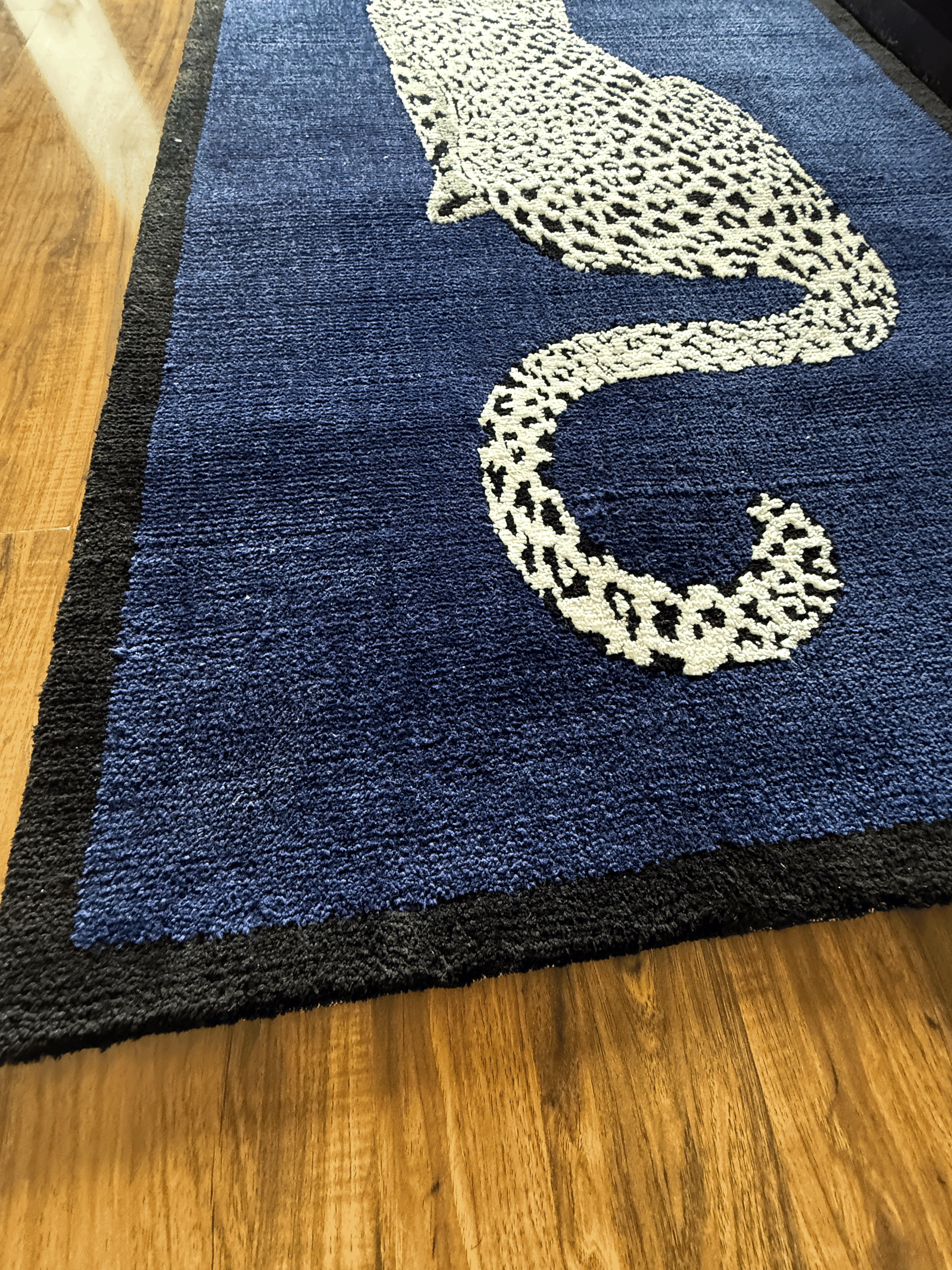 Royal White cheetah Machine Made Custom Rug